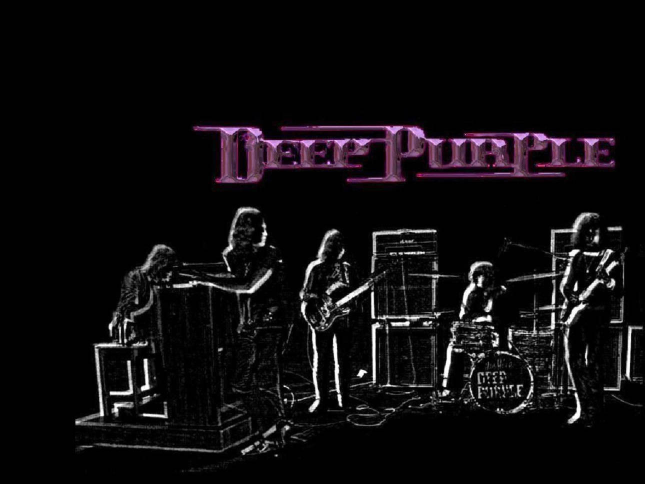 English Hard Rock Band Deep Purple Silhouette Illustration Background