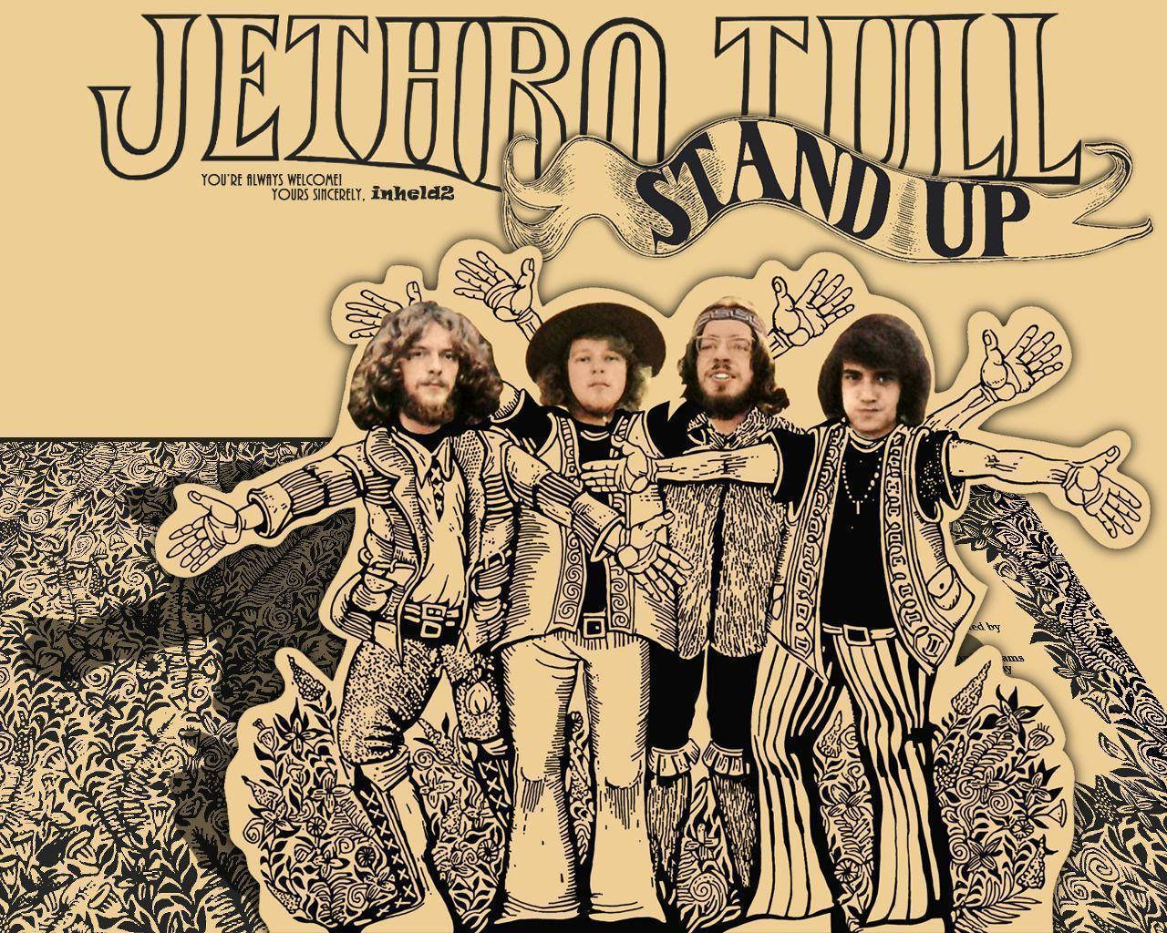 English Progressive Rock Band Jethro Tull Stand Up Album Cover Background