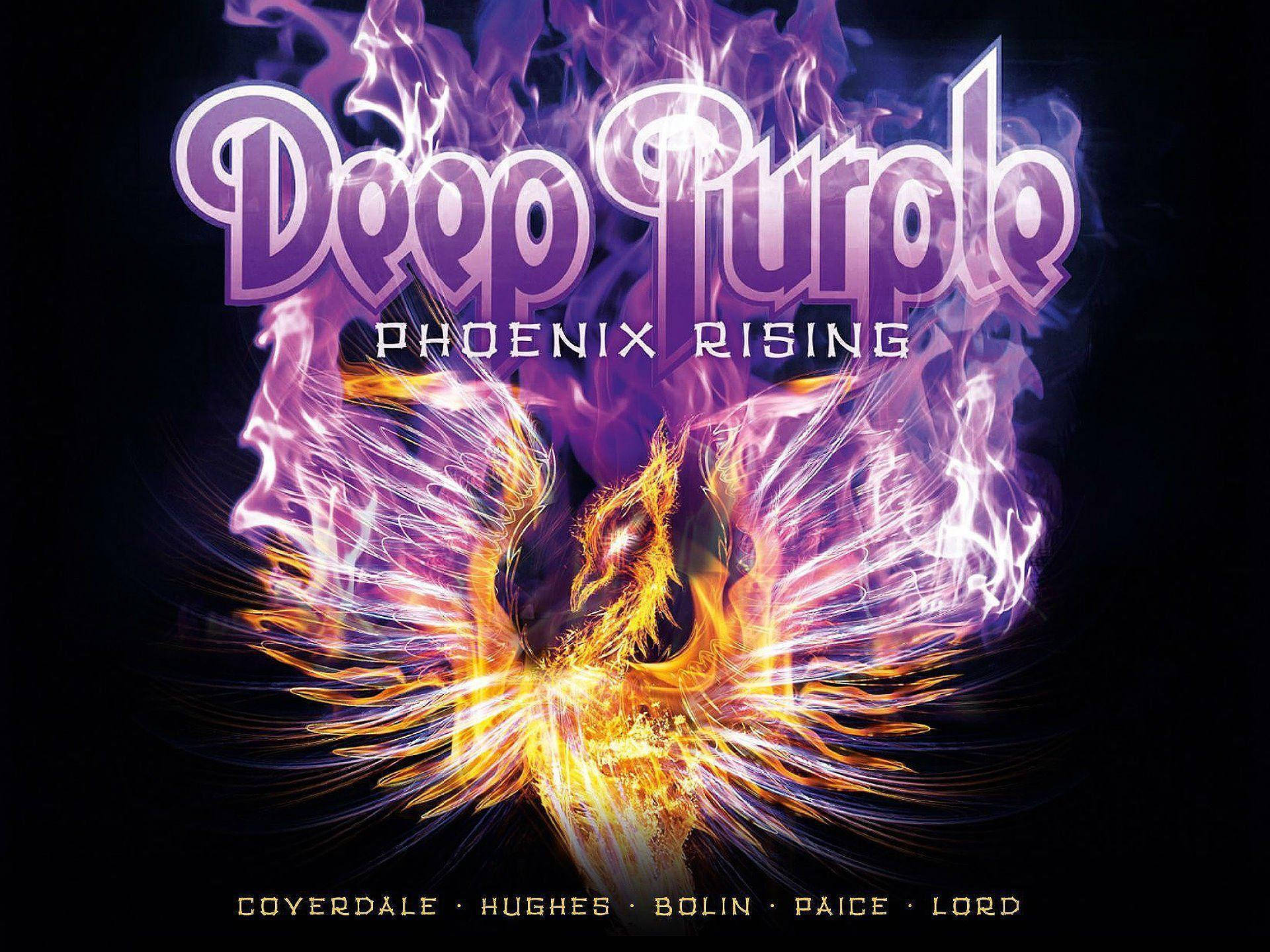 English Rock Band Deep Purple Phoenix Rising Album Cover Background