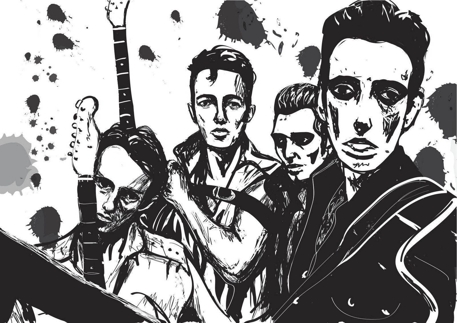 English Rock Band The Clash Drawing