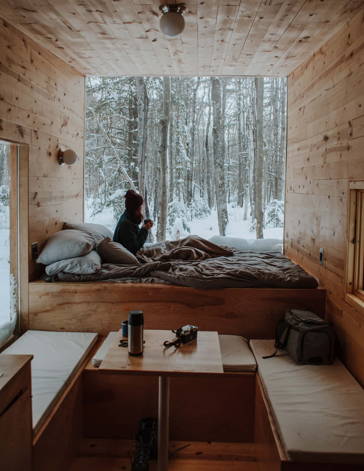 Engulfed In The Serenity Of A Snow-covered Winter's Day Background
