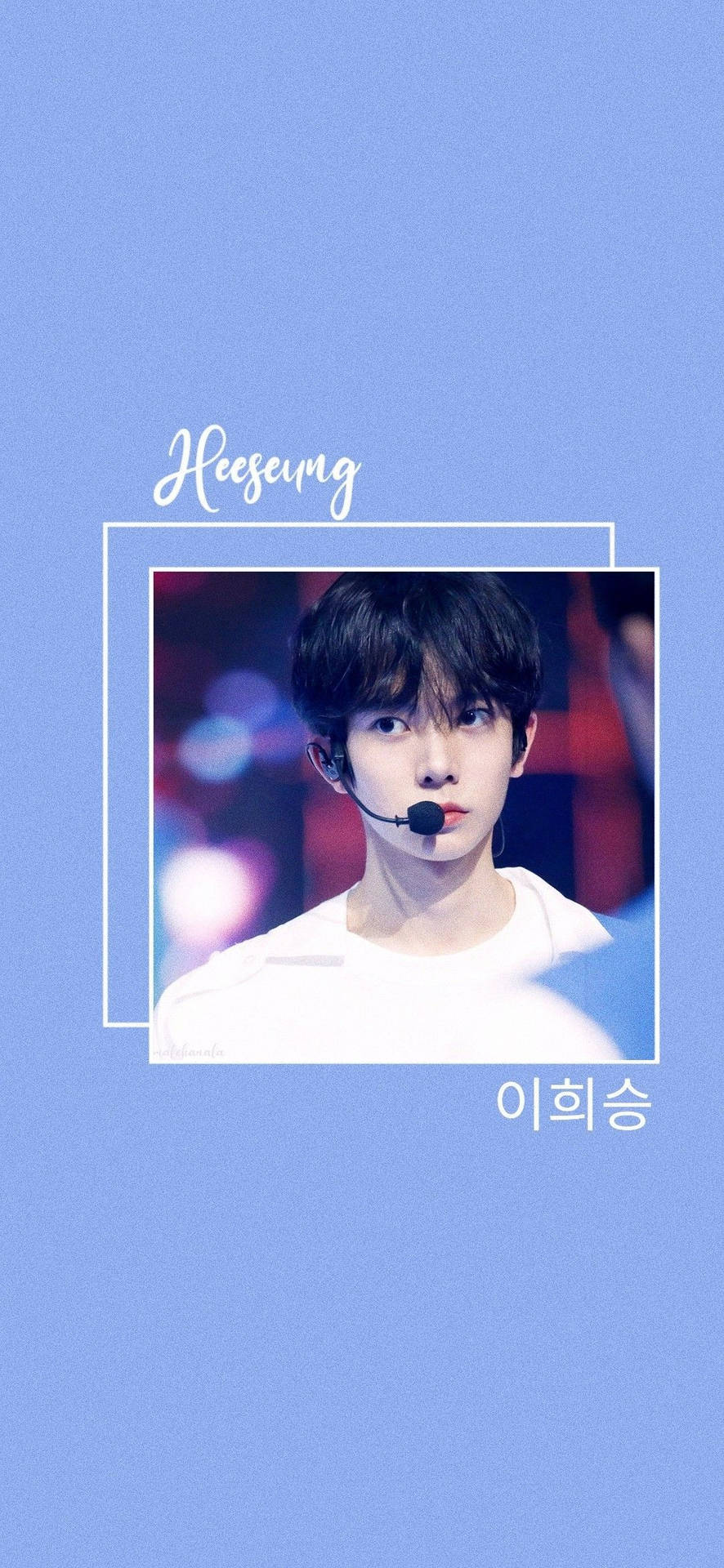 Enhypen Heeseung Pastel Blue Aesthetic Background