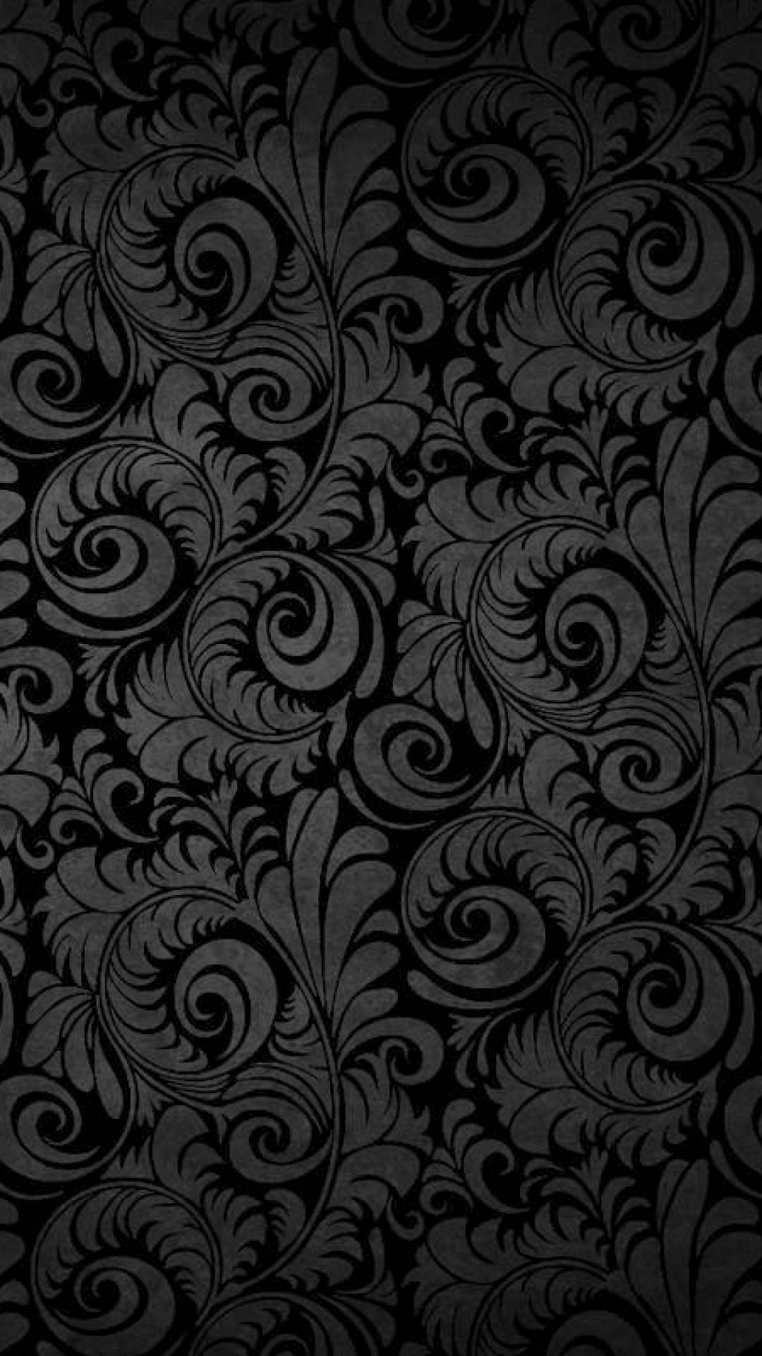 Enigmatic Black Leaf-patterned Design Background