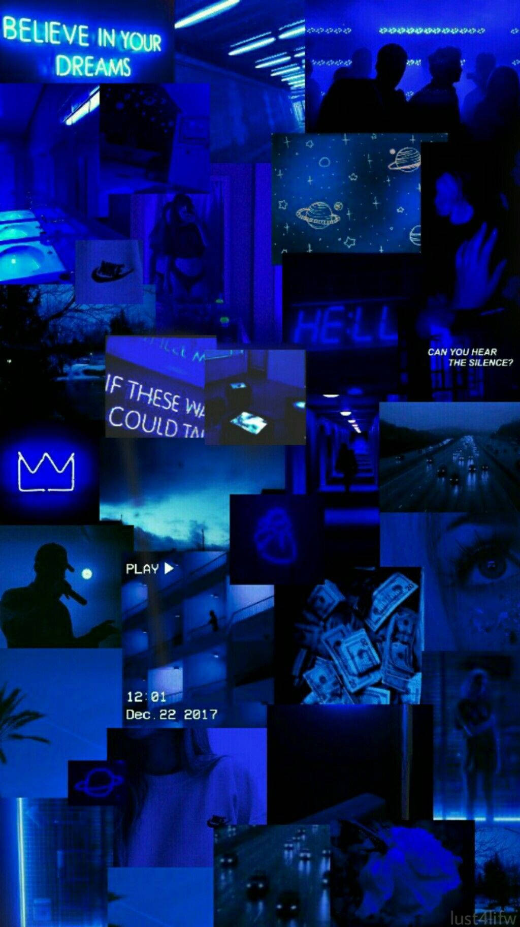 Enigmatic Black Light Blue Aesthetic Tumblr Background
