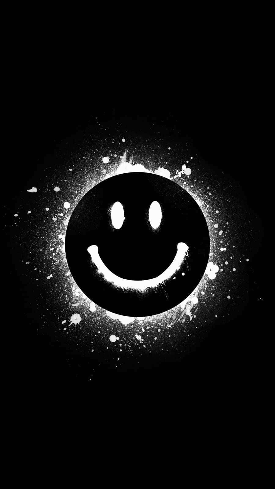 Enigmatic Black Smile On Grunge Background Background