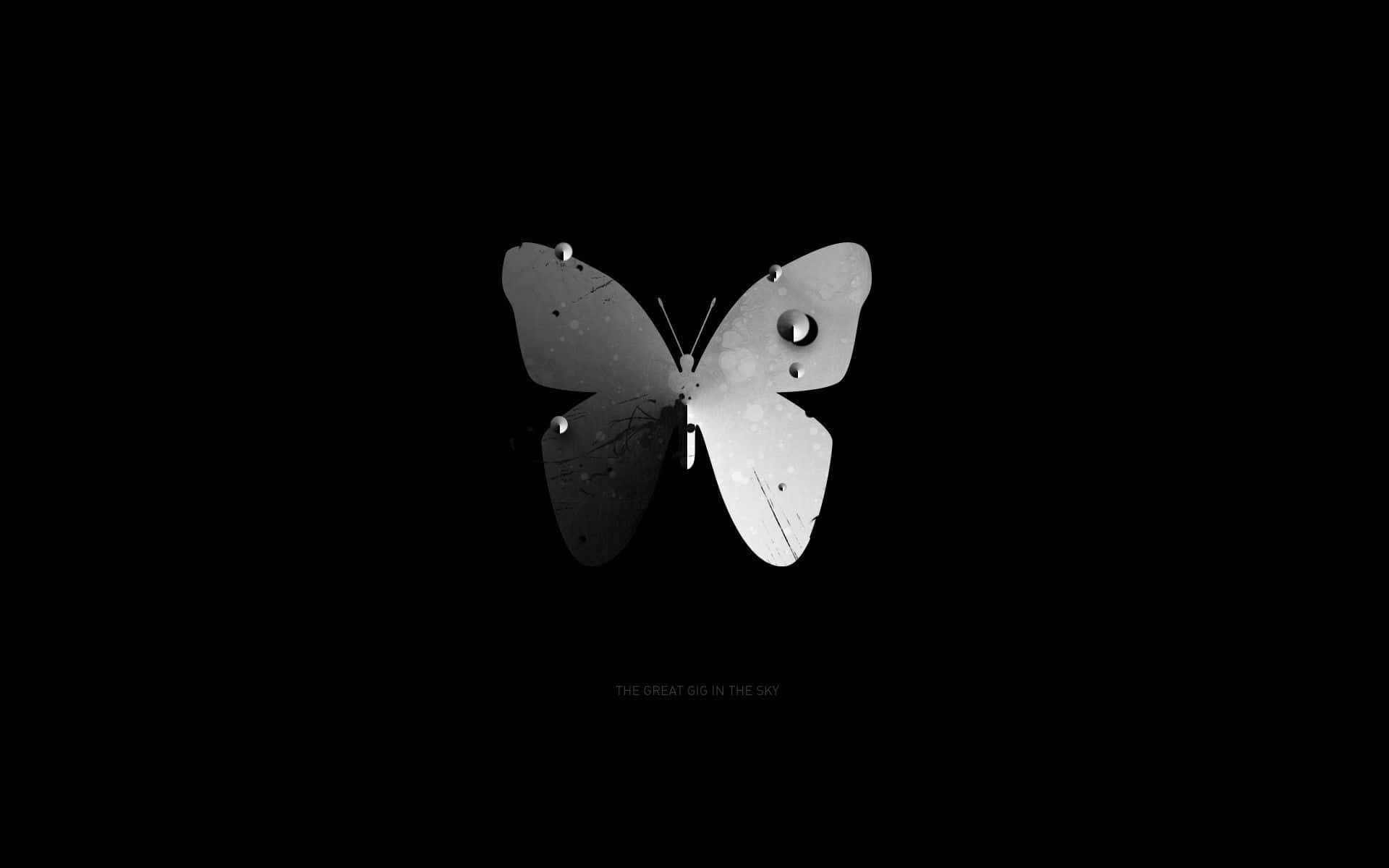 Enigmatic Dark Butterfly On A Vibrant Background Background