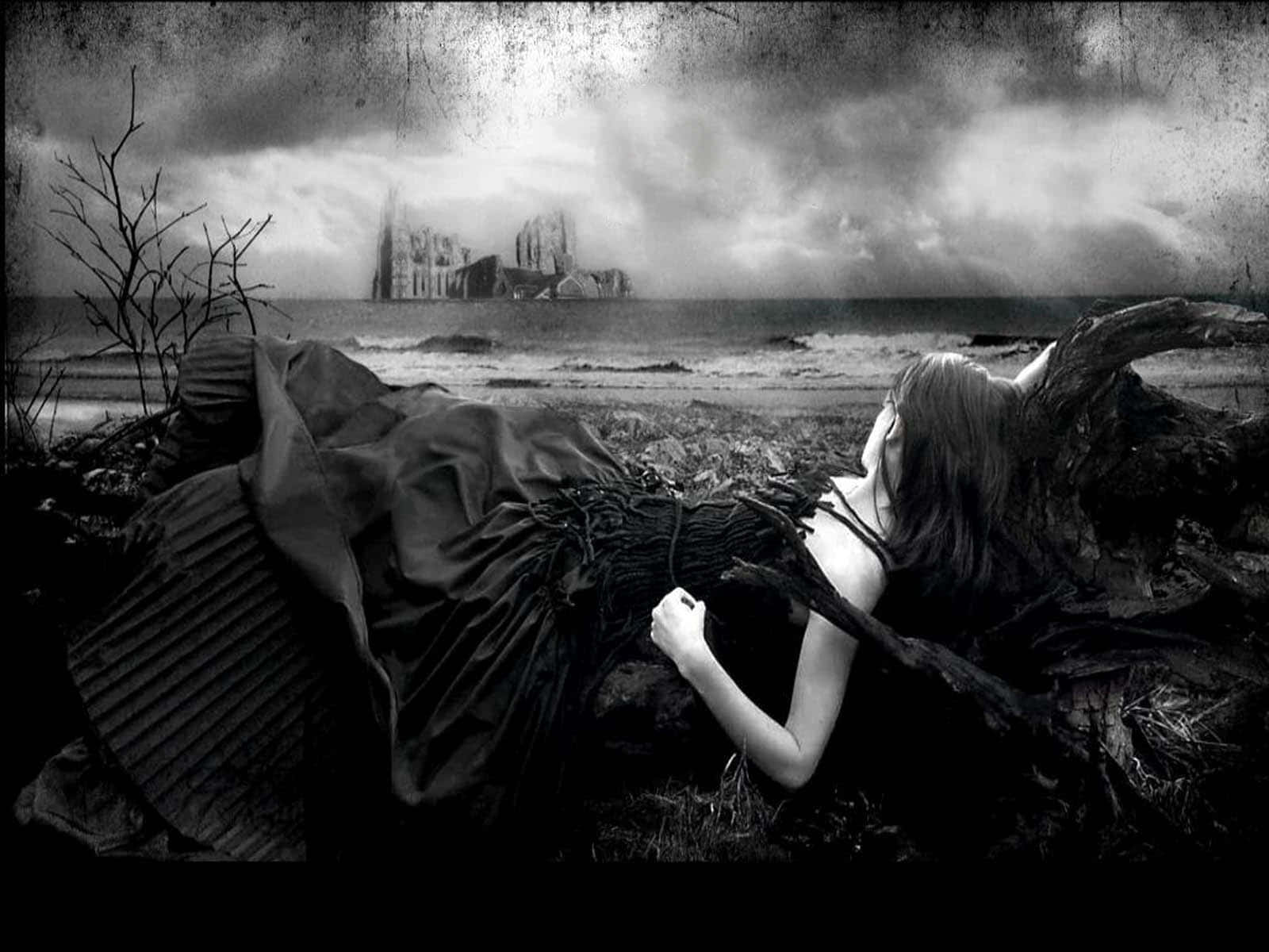 Enigmatic Dark Gothic Castle Background