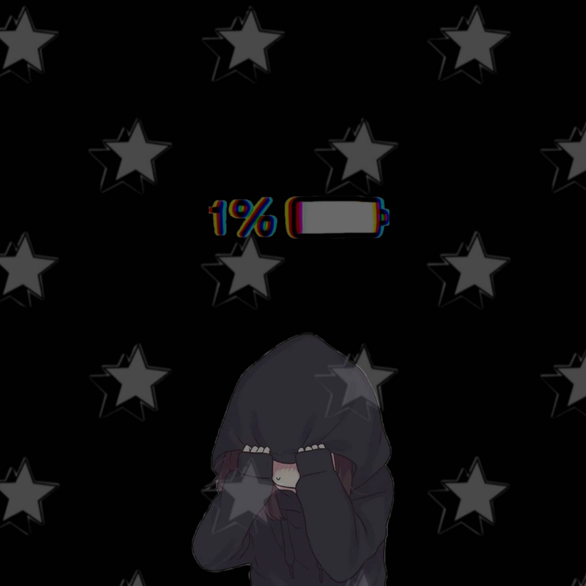 Enigmatic Emotion - A Sad Aesthetic Anime Girl In Low Power Mode Background