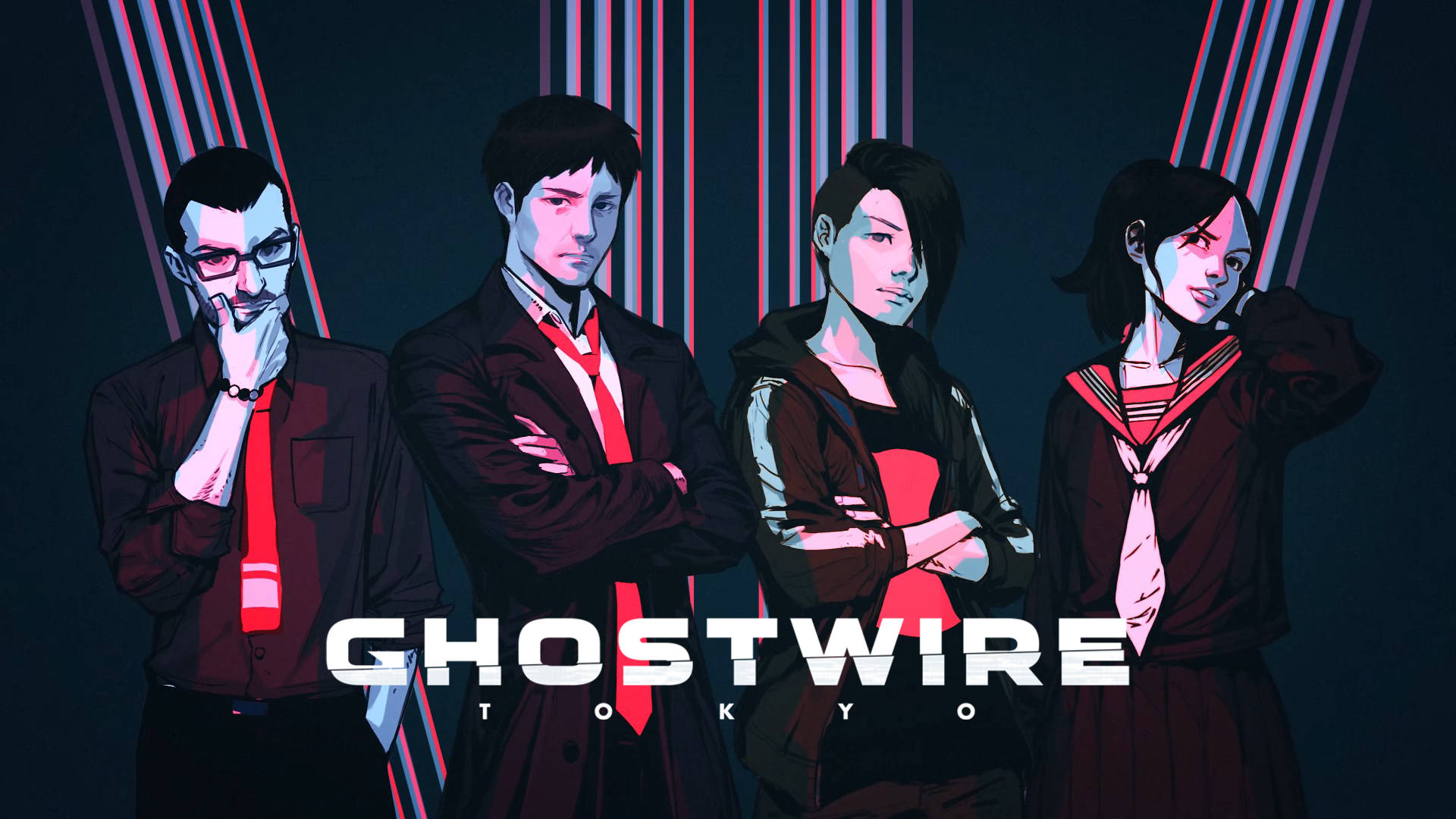 Enigmatic Human Enemies In Ghostwire Tokyo Game Background
