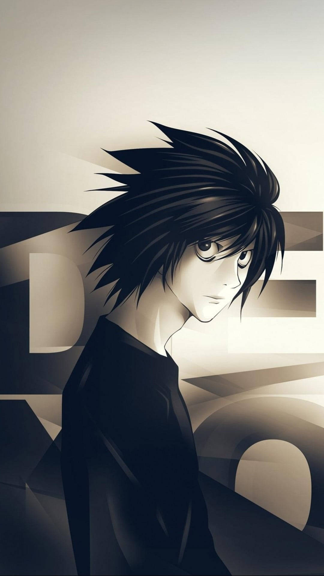 Enigmatic L From Death Note Phone Background