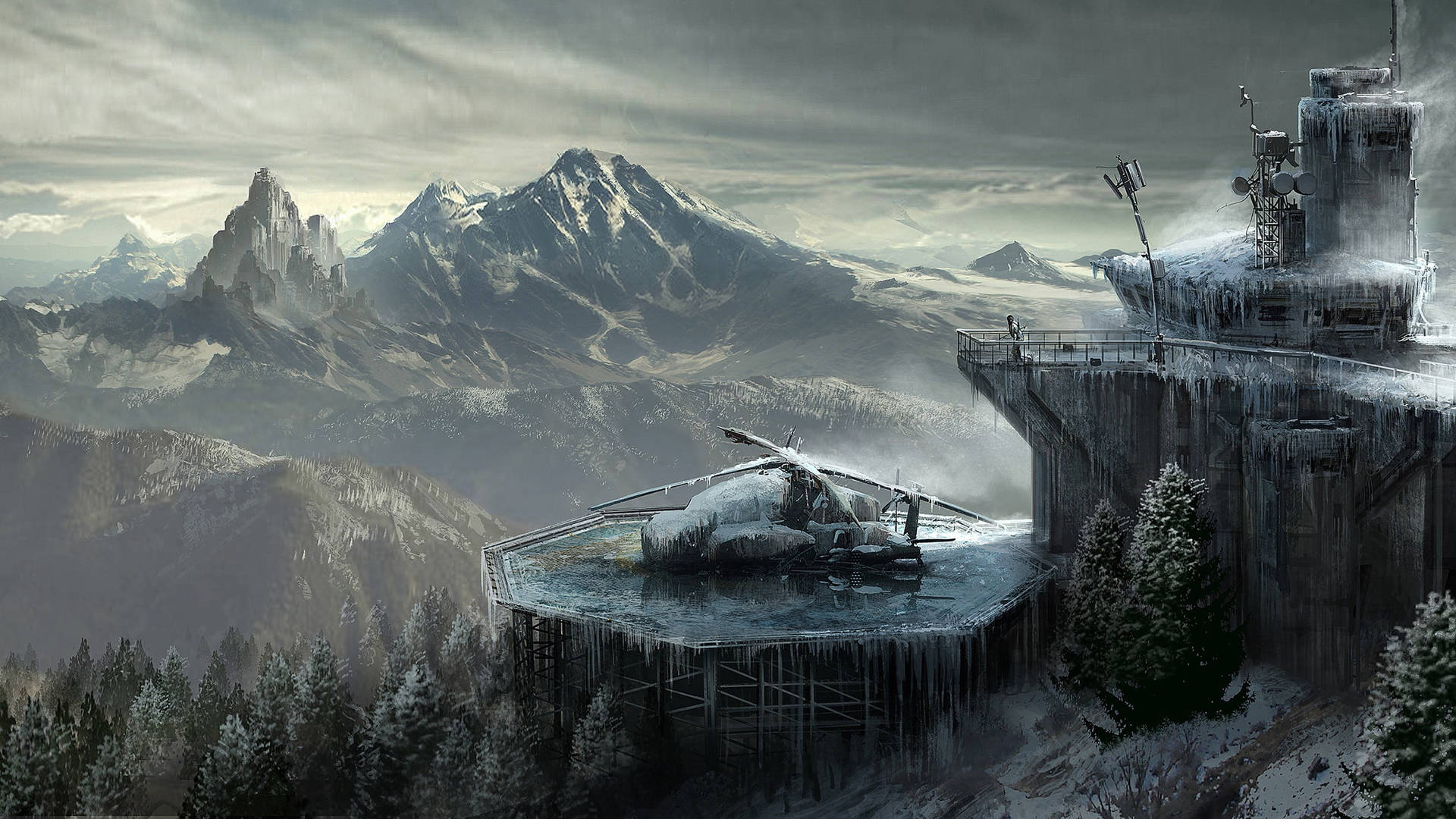 Enigmatic Lara Croft In The Icy Wilderness Of Rise Of The Tomb Raider Background