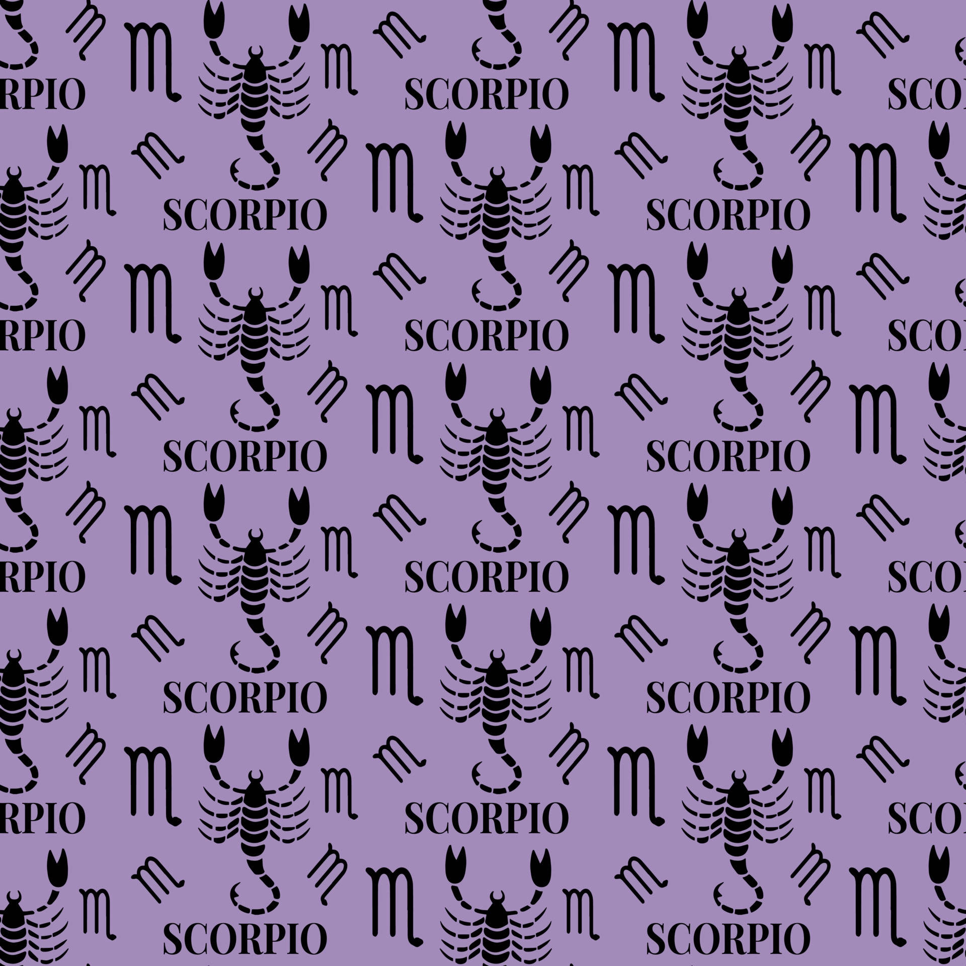 Enigmatic Scorpio Zodiac Symbol In Purple Hues Background