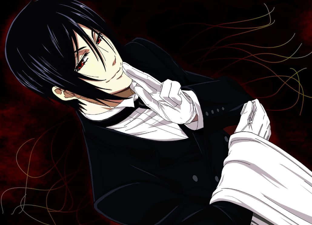 Enigmatic Sebastian Michaelis In An Intense Pose Background