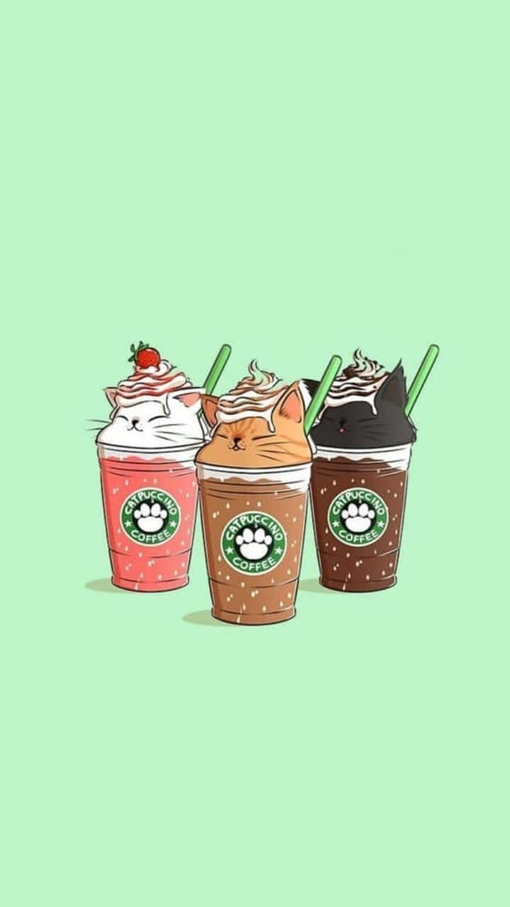 Enjoy A Beautiful Cup Of Coffee From Starbucks Background