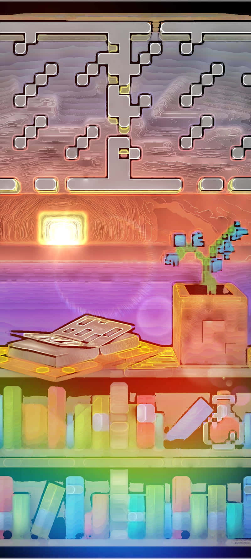Enjoy A Beautiful Minecraft Sunset Background