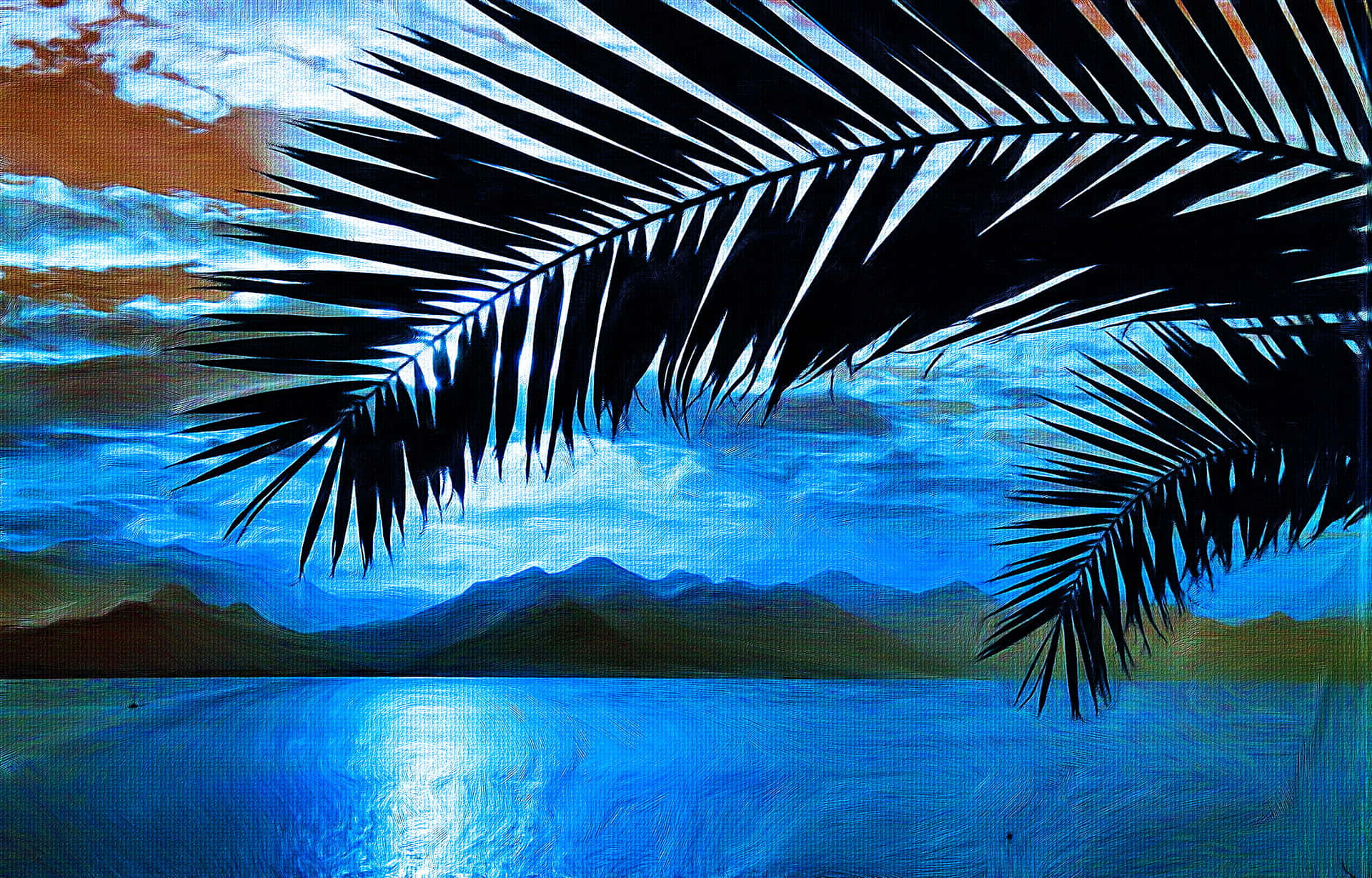 Enjoy A Beautiful Summer Day By The Beach With This Palm Tree Desktop Background