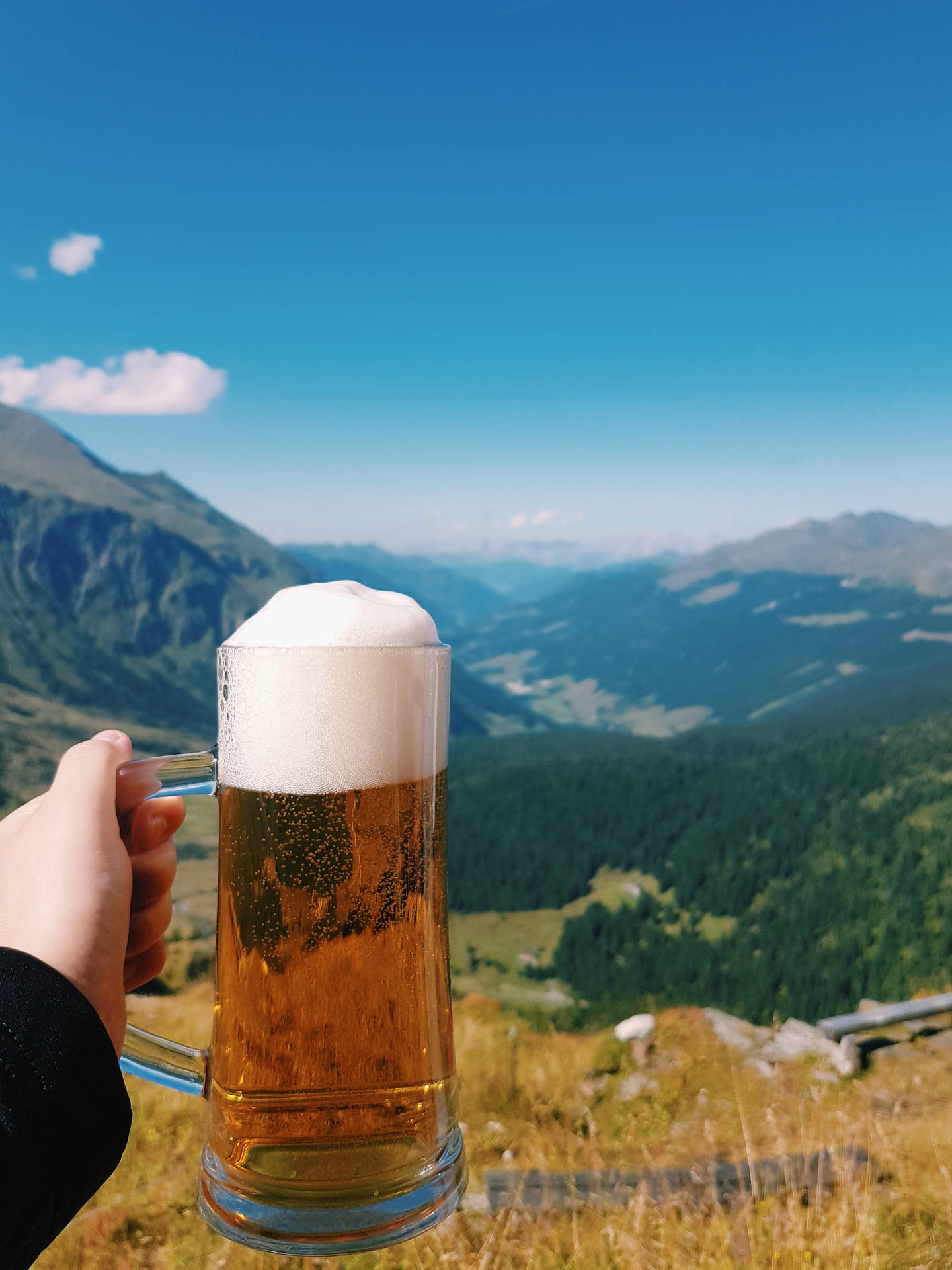 Enjoy A Beer In The Mountains Background