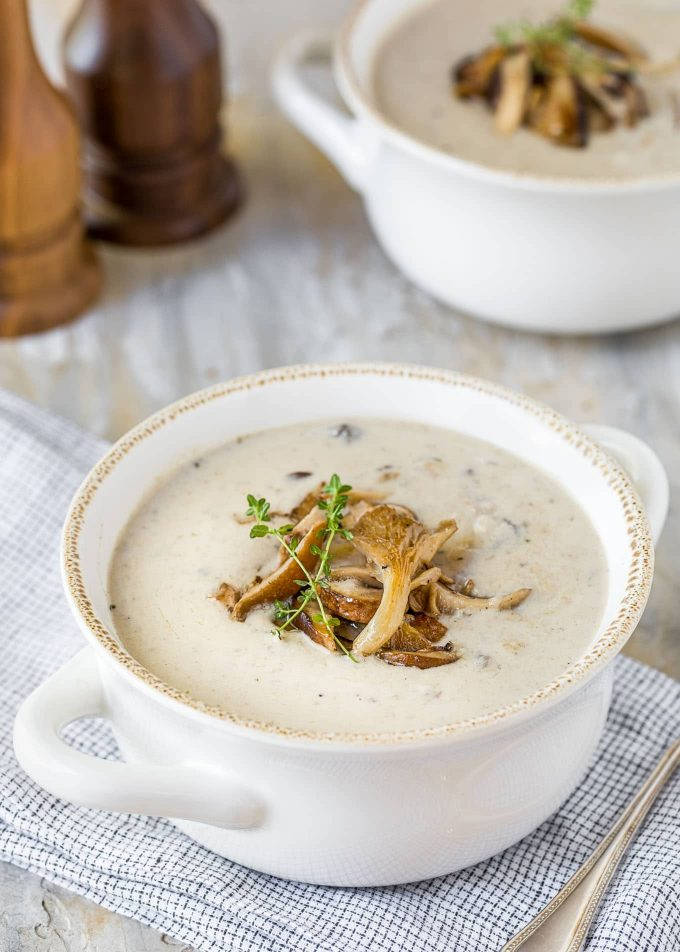 Enjoy A Bowlful Of Comforting Cream Of Mushroom Soup Background