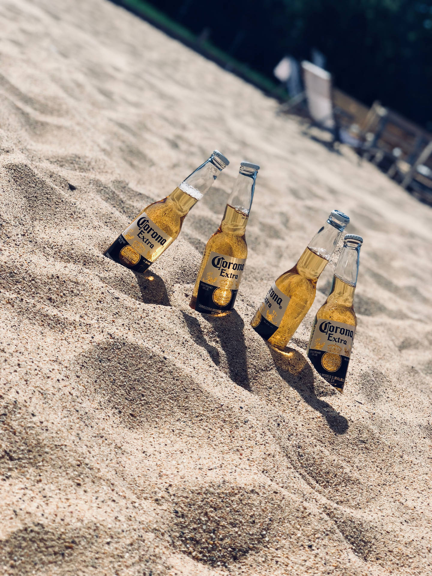 Enjoy A Cold Beer At The Beach Background