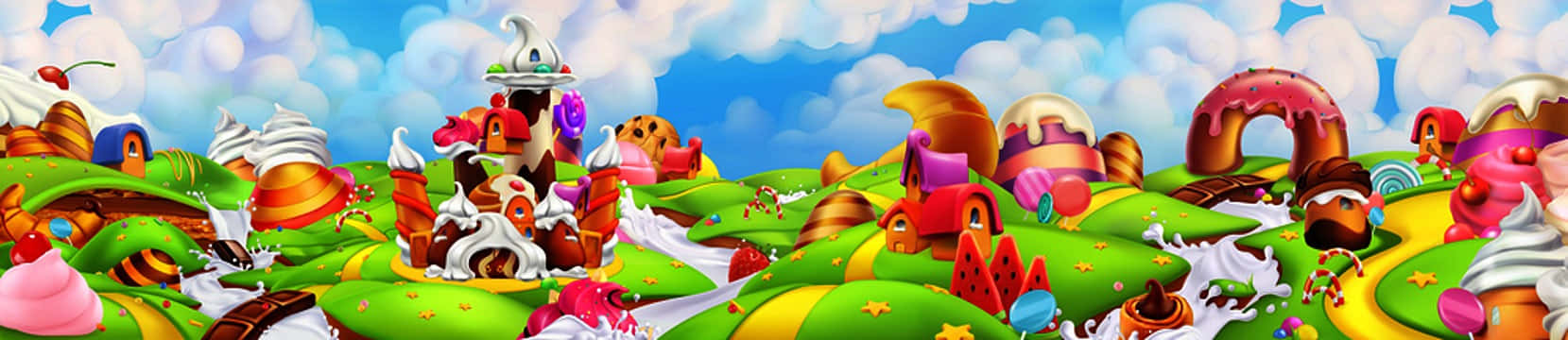 Enjoy A Colorful World Of Sweetness With Candy Land Background