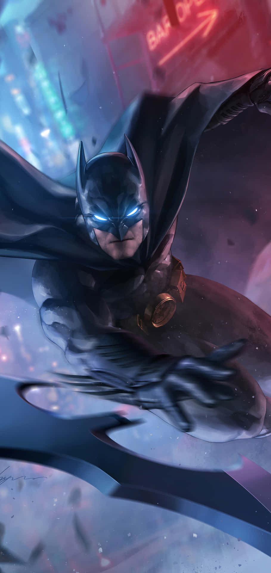 Enjoy A Cool Realistic Look With This Awesome Batman Iphone Wallpaper! Background
