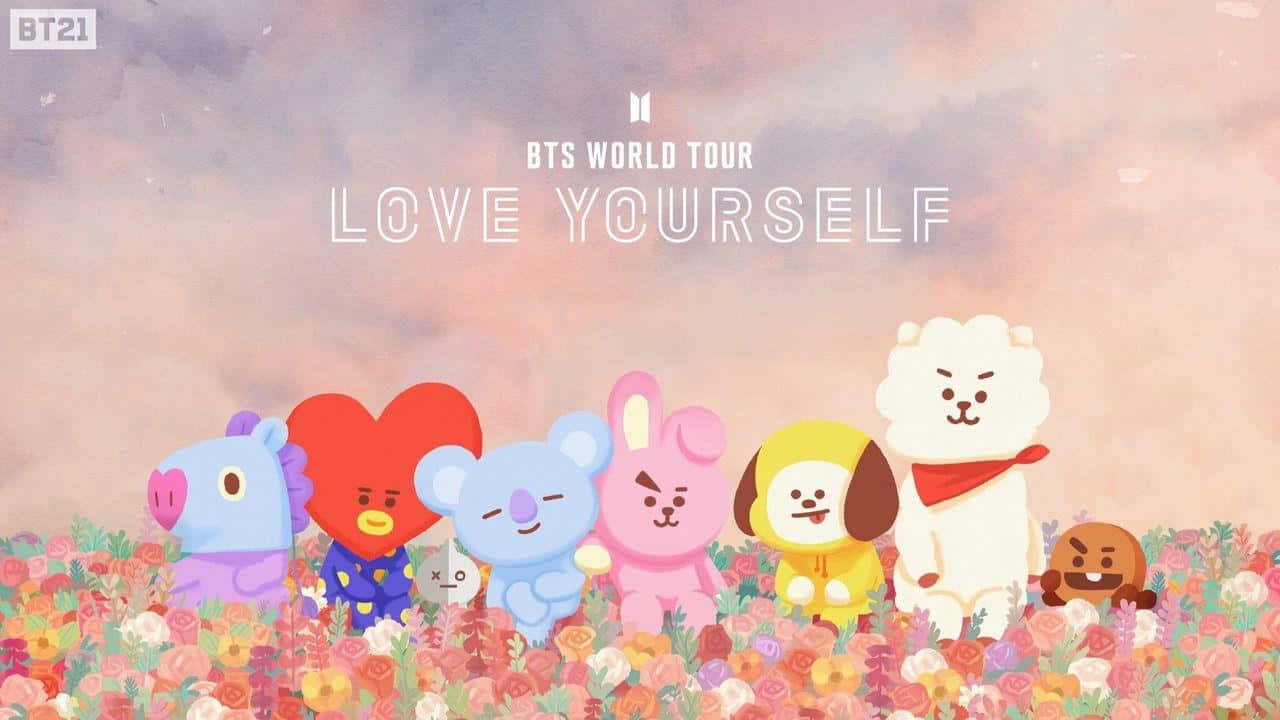 Enjoy A Cozy Yet Modern Vibe With The Bts Pink Aesthetic Desktop Background