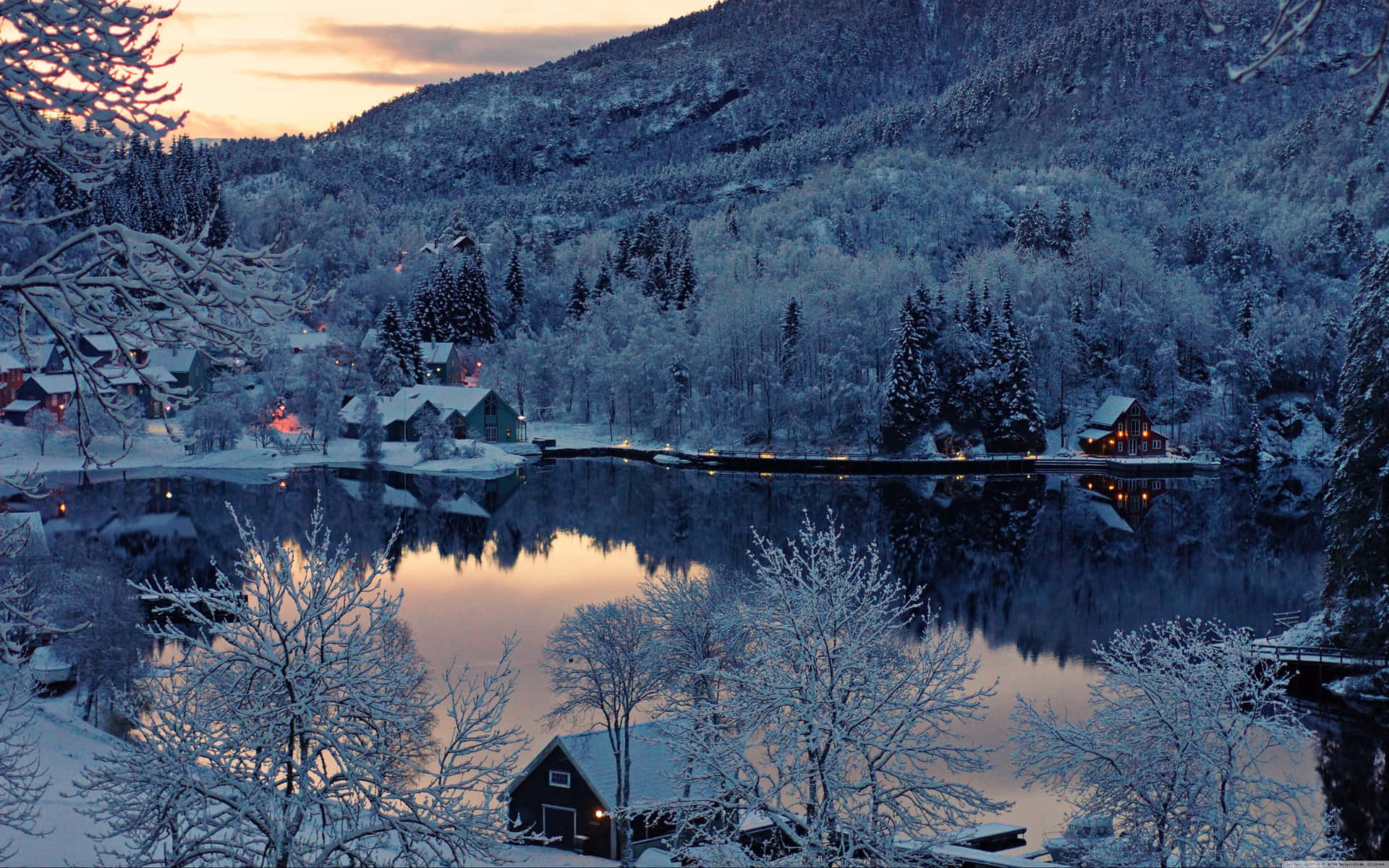 Enjoy A Crisp Winter Day With A Picturesque View Of Snow-capped Mountains! Background
