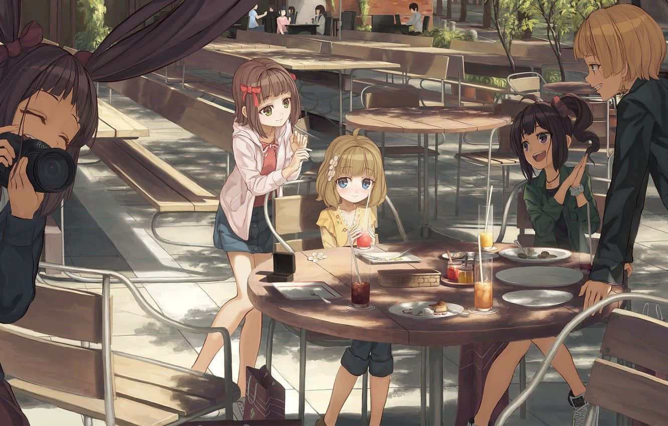Enjoy A Cup Of Coffee While Watching The Latest Anime Releases At Cafe Anime. Background
