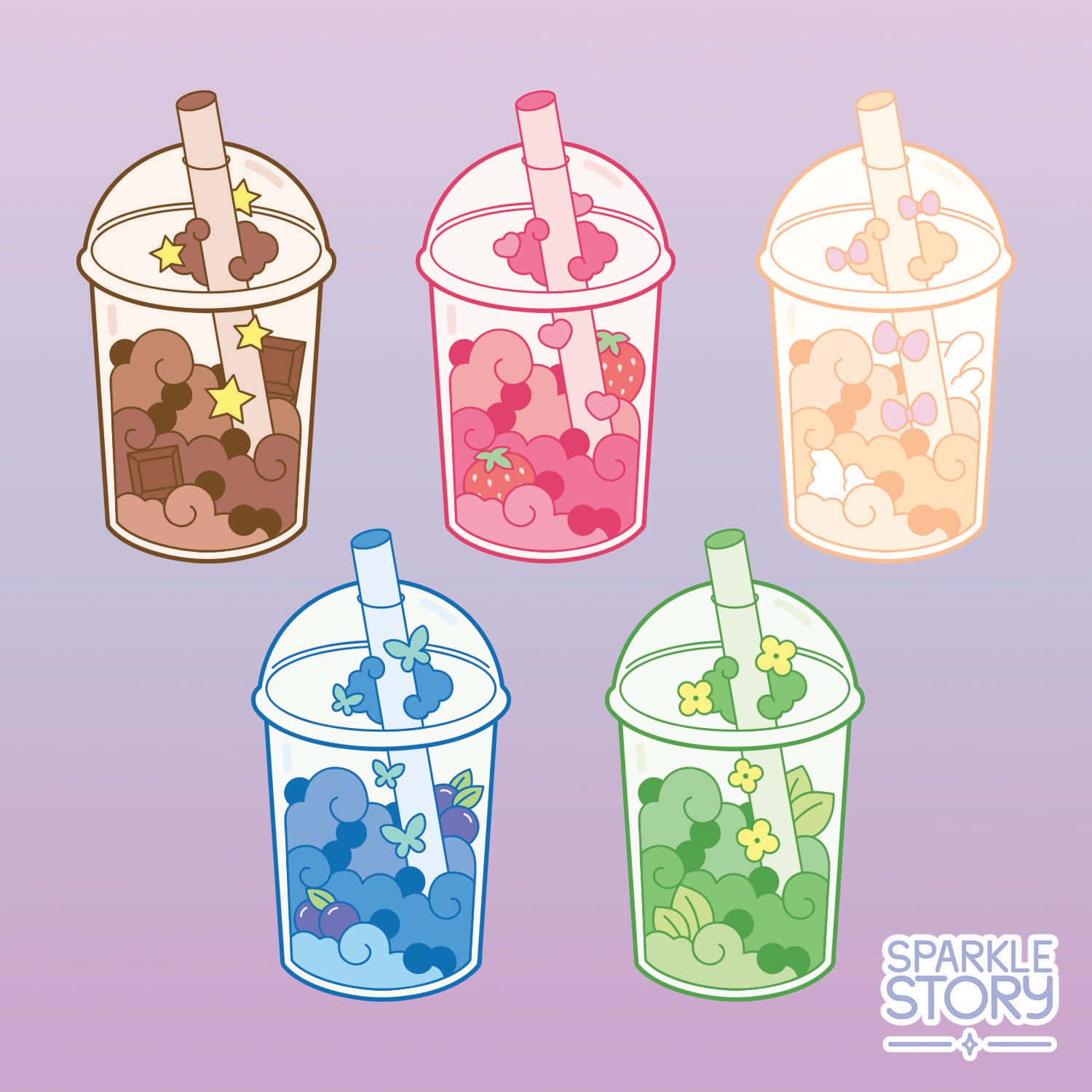 Enjoy A Delicious Bubble Tea Anime Style. Background