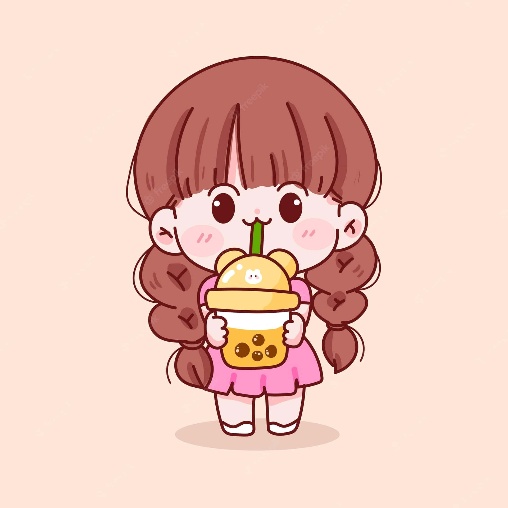 Enjoy A Delicious Bubble Tea While Watching Your Favorite Anime Background