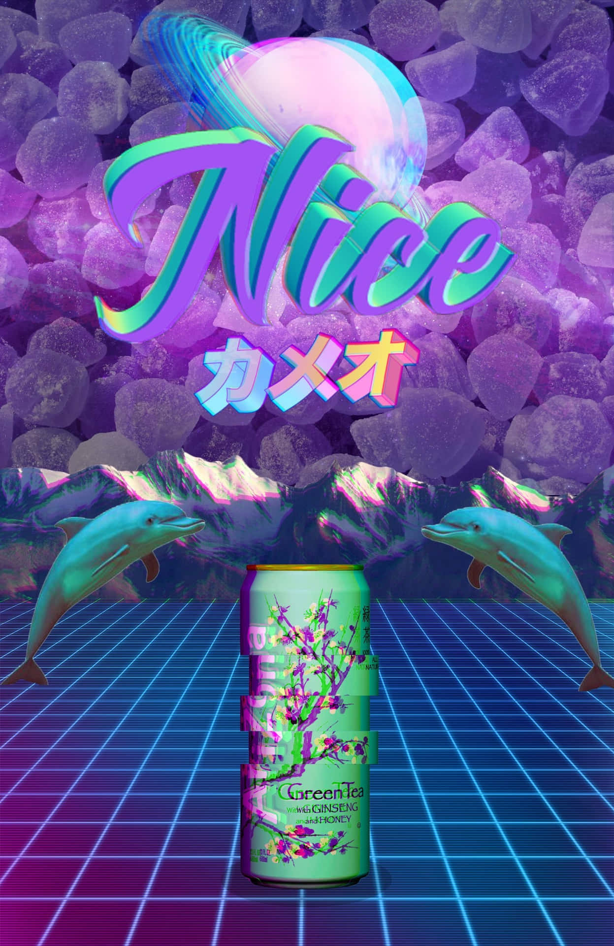 Enjoy A Dreamy Aesthetic With A Vaporwave Iphone Background