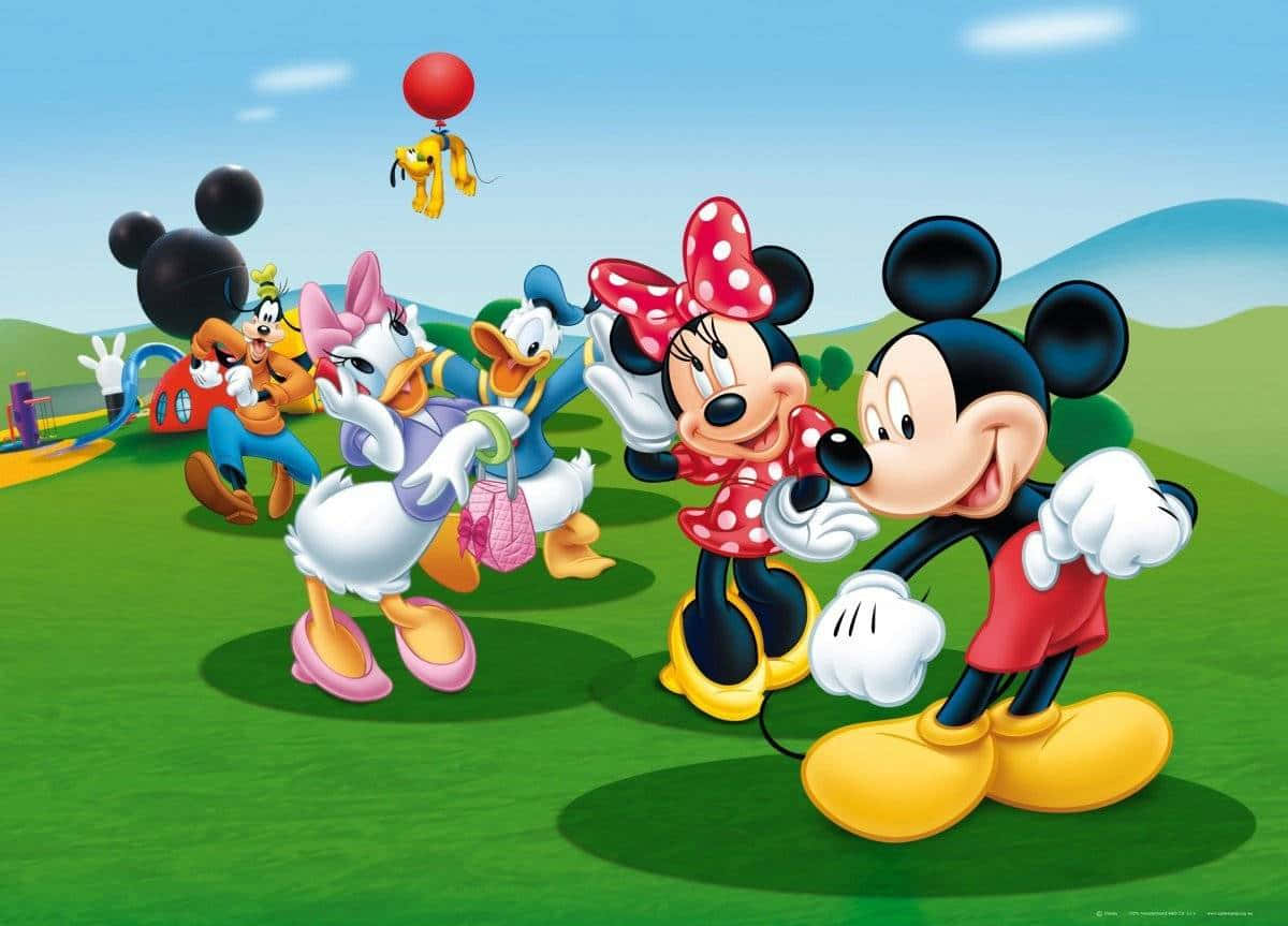 Enjoy A Fun-filled Day At Mickey Mouse Home Background