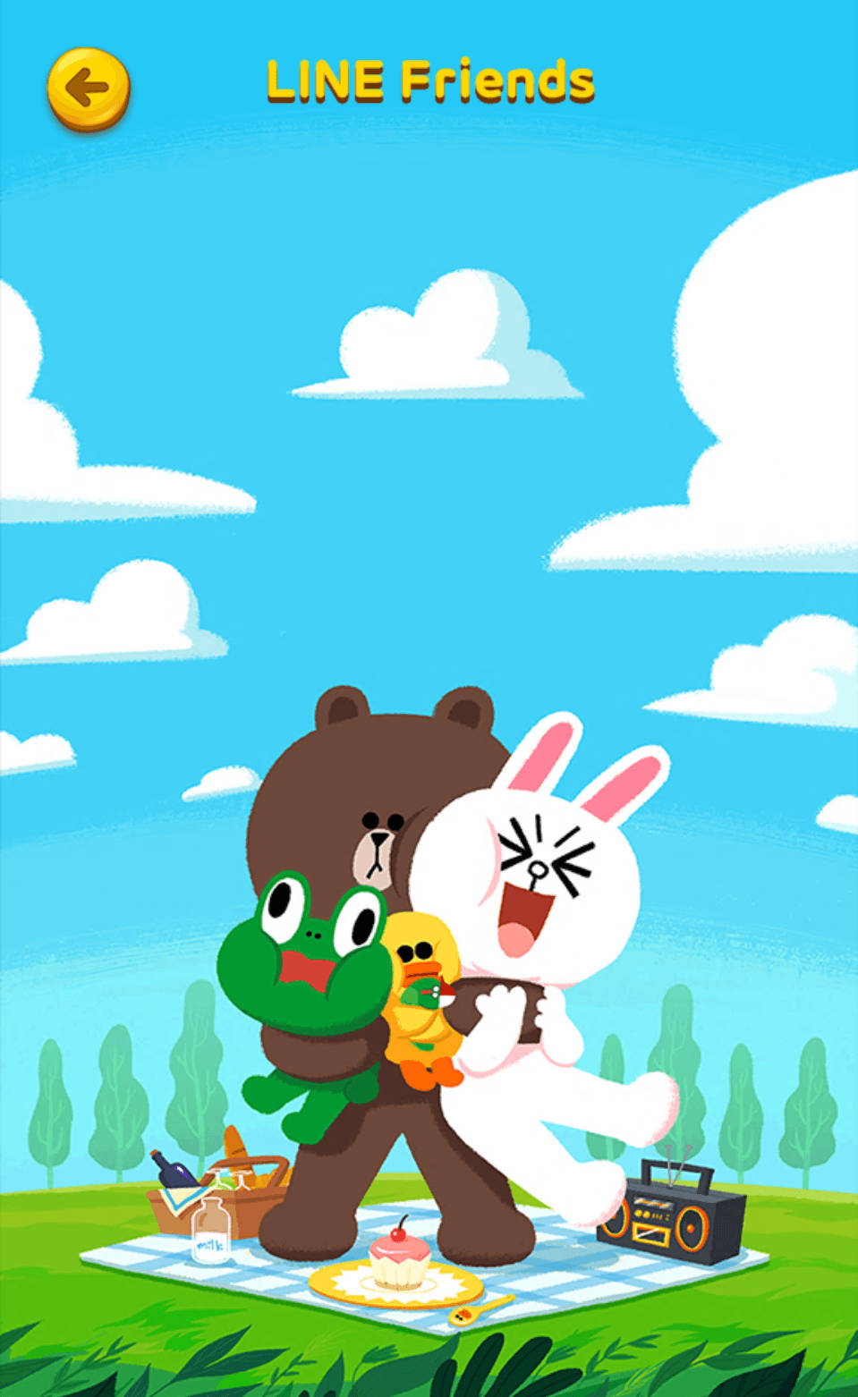 Enjoy A Fun Picnic With Line Friends! Background