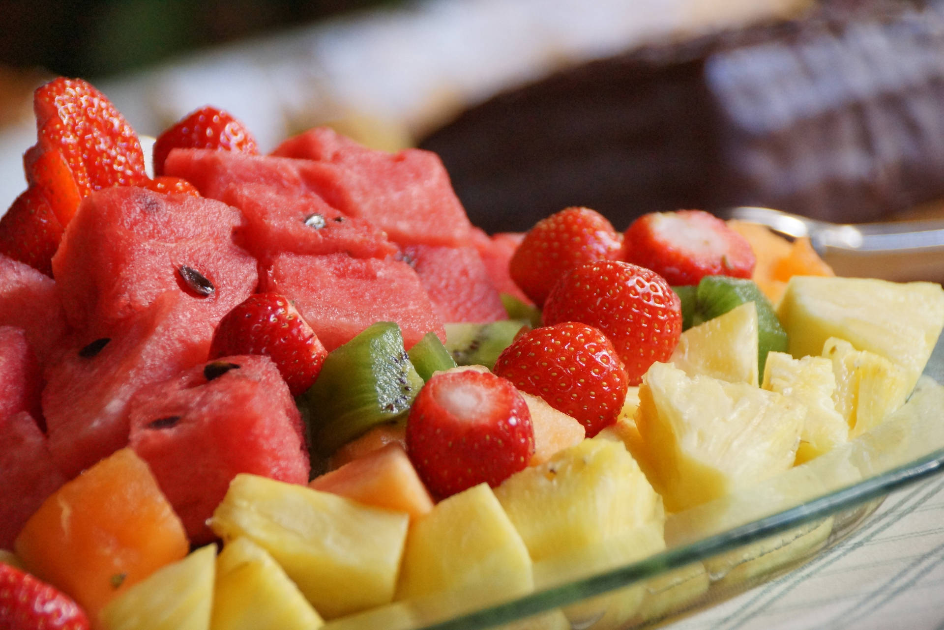 Enjoy A Healthy And Delicious Fruit Salad Featuring Sweet Pineapple. Background