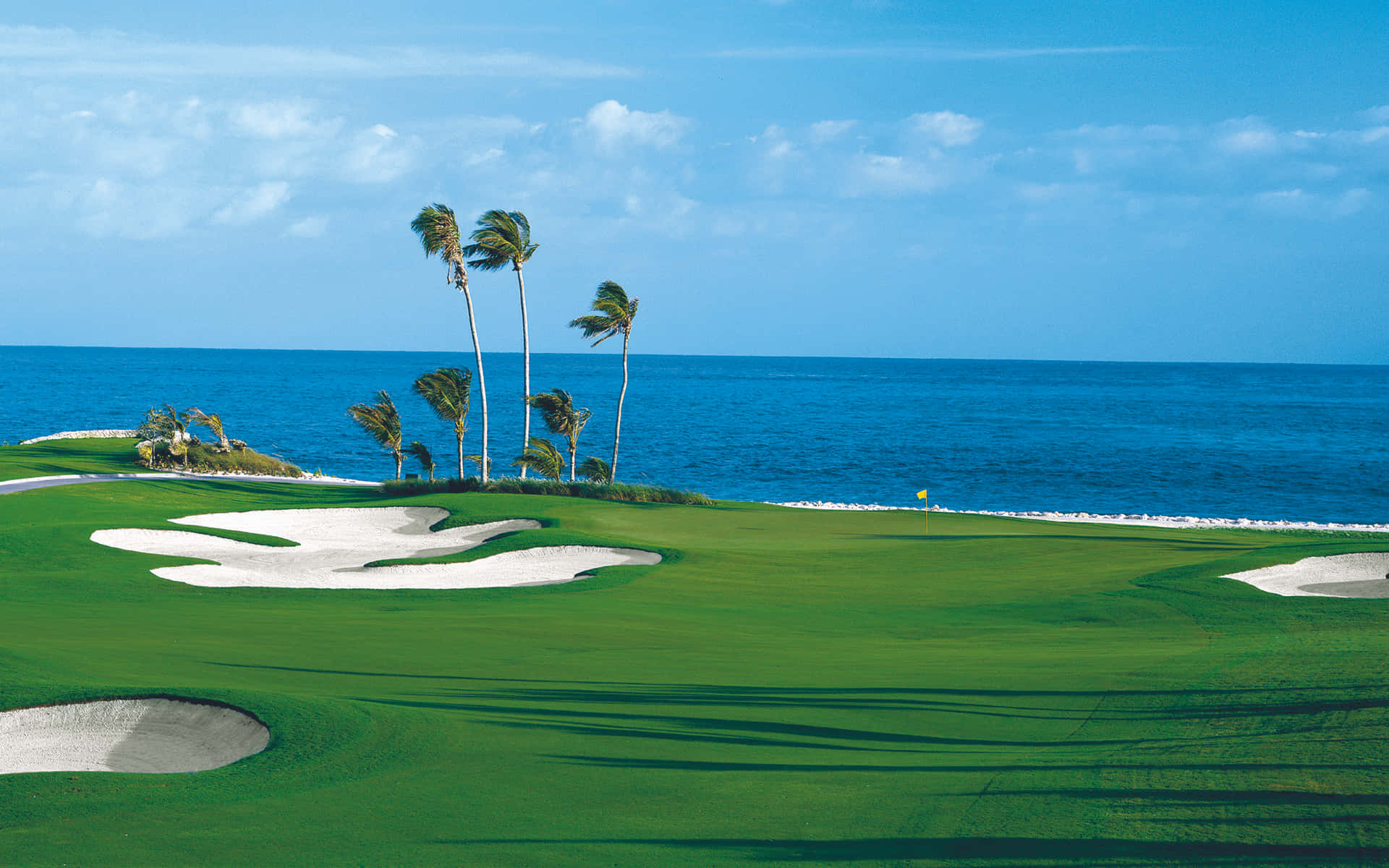 Enjoy A Majestic Day Of Golf At A Florida Golf Course Background