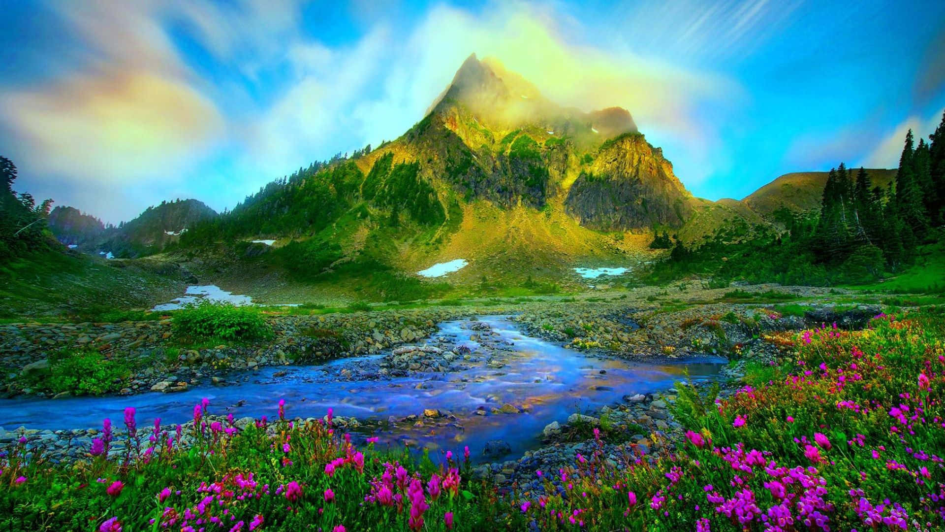 Enjoy A Majestic View Of The Countryside While Visiting A Ranch Background