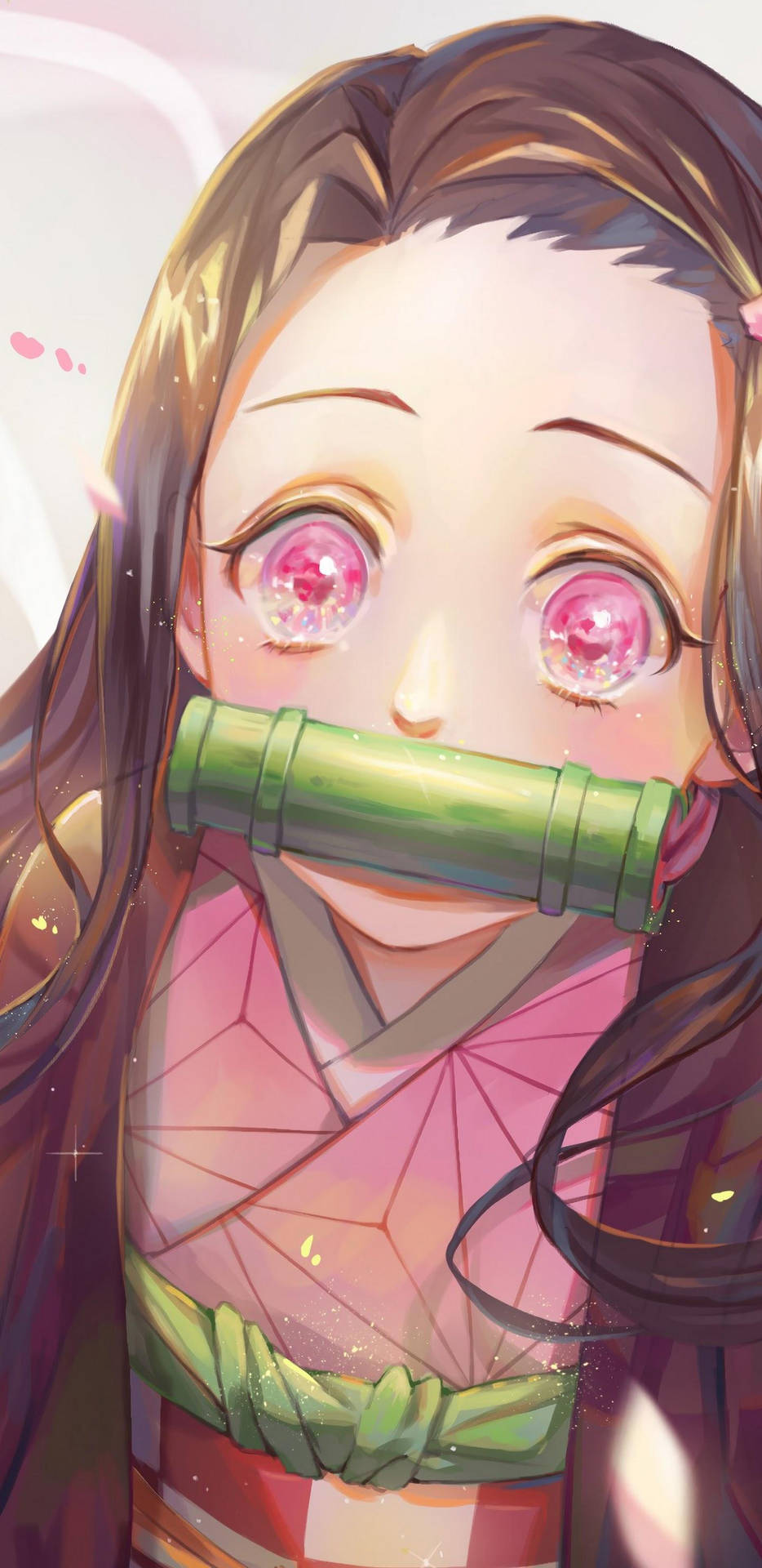 Enjoy A Not-so-calm Morning Cup Of Coffee With Nezuko On Your Iphone. Background