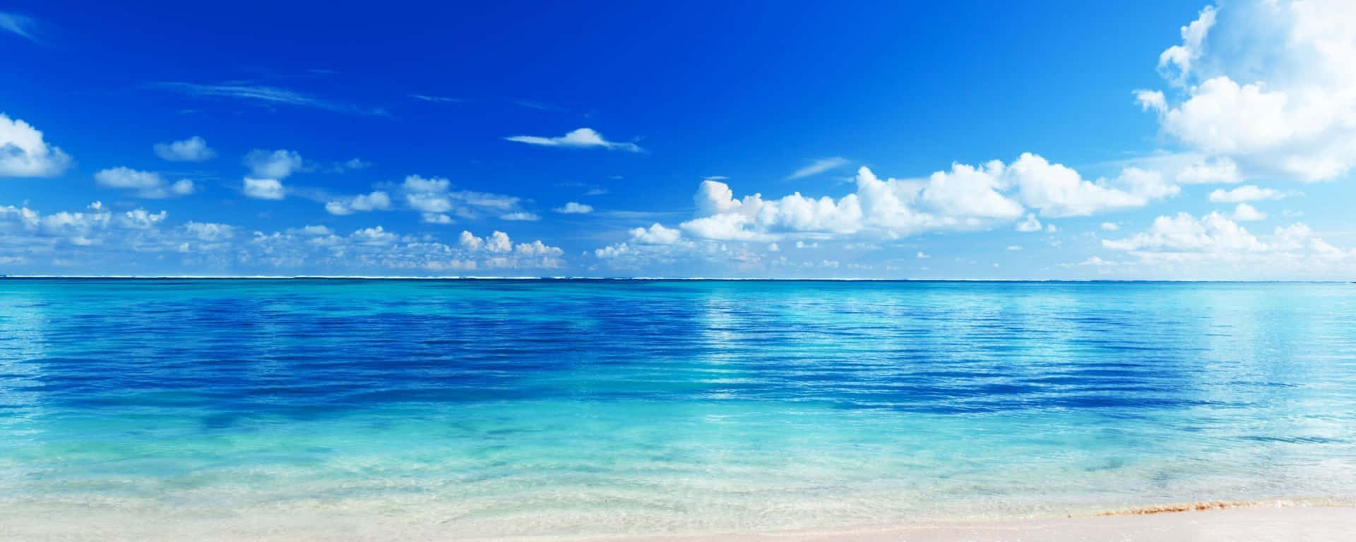 Enjoy A Panoramic Beach View From Your Monitor Background