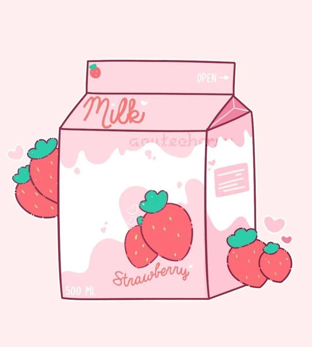 Enjoy A Piece Of Sweet Strawberry Aesthetic Background