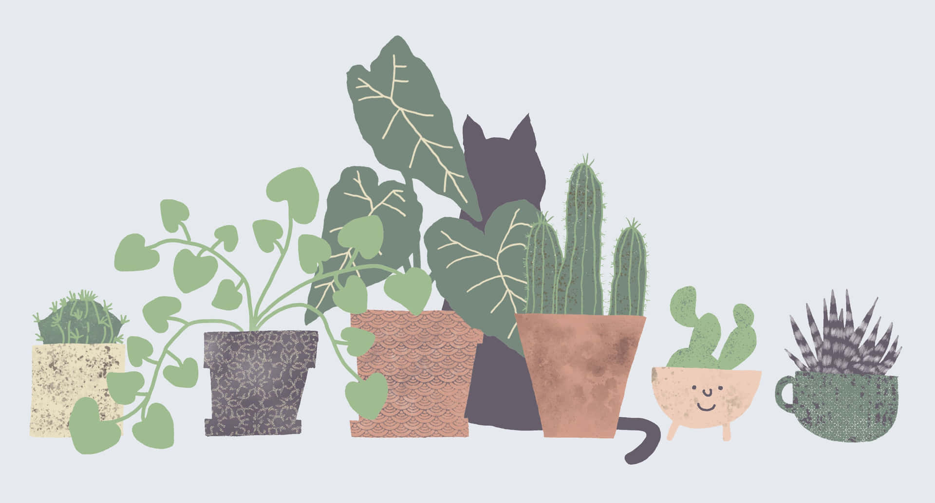Enjoy A Plant Aesthetic Moment With This Stylish Laptop And Your Favorite Cup Of Caffeine. Background