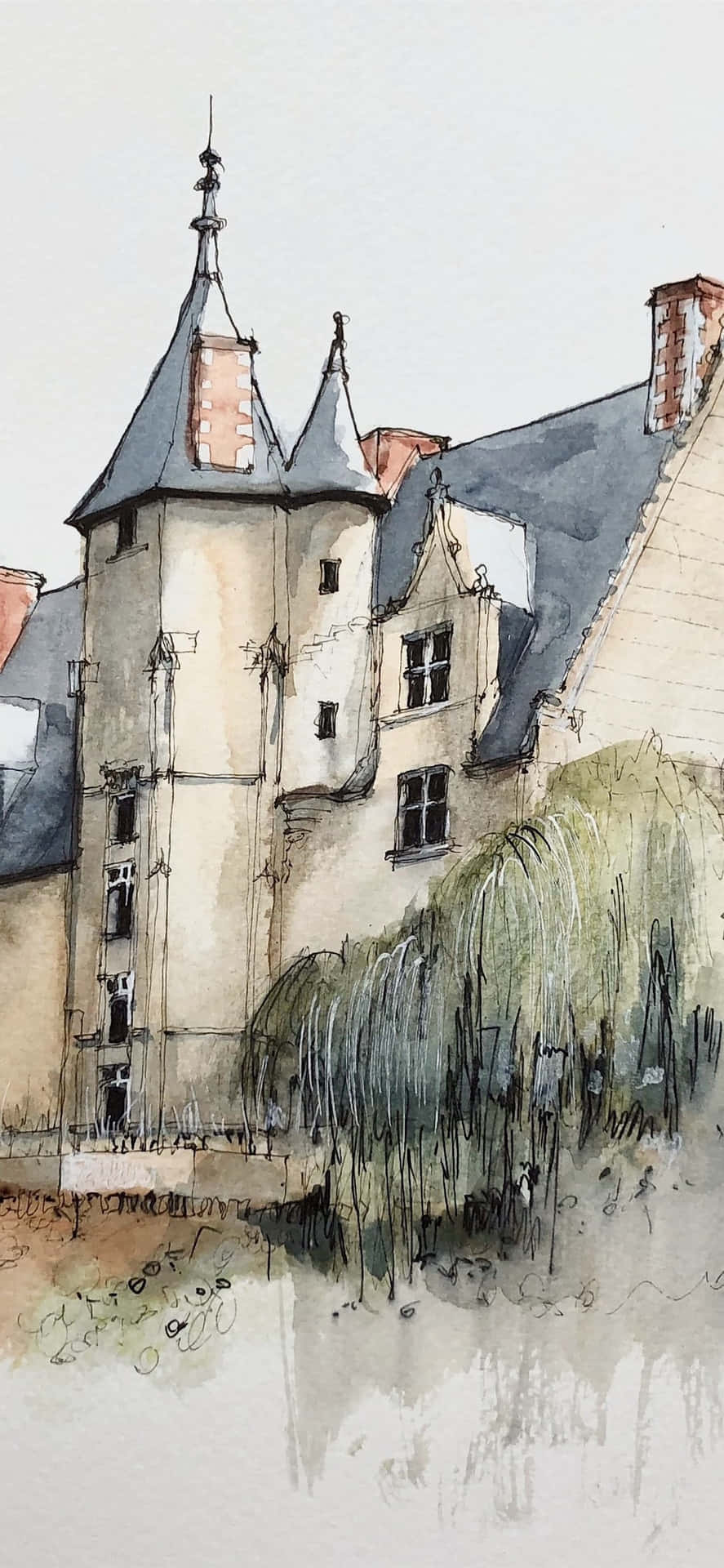 Enjoy A Relaxing Watercolor Painting On Your Iphone. Background