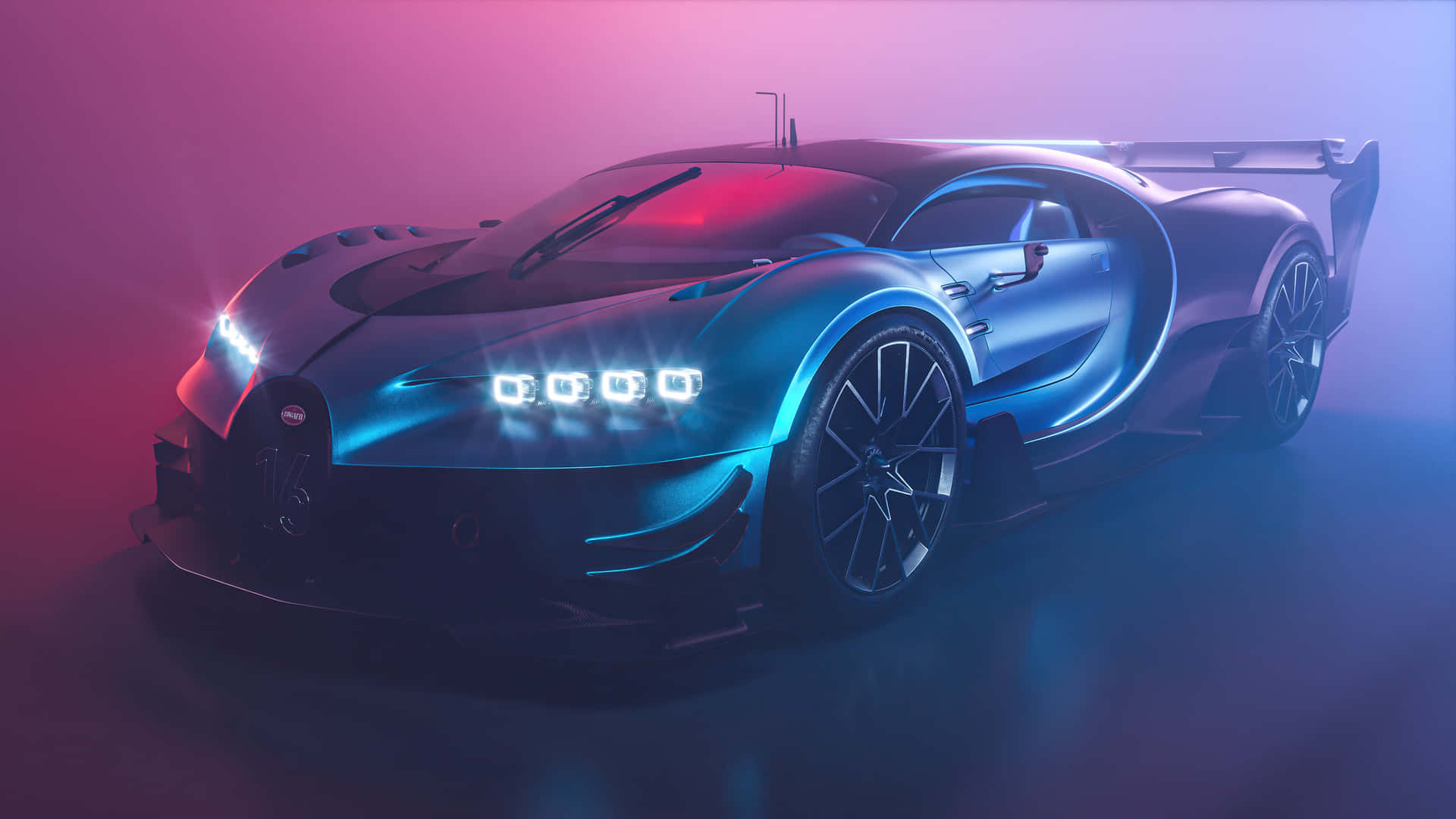 Enjoy A Ride In A Neon Bugatti! Background
