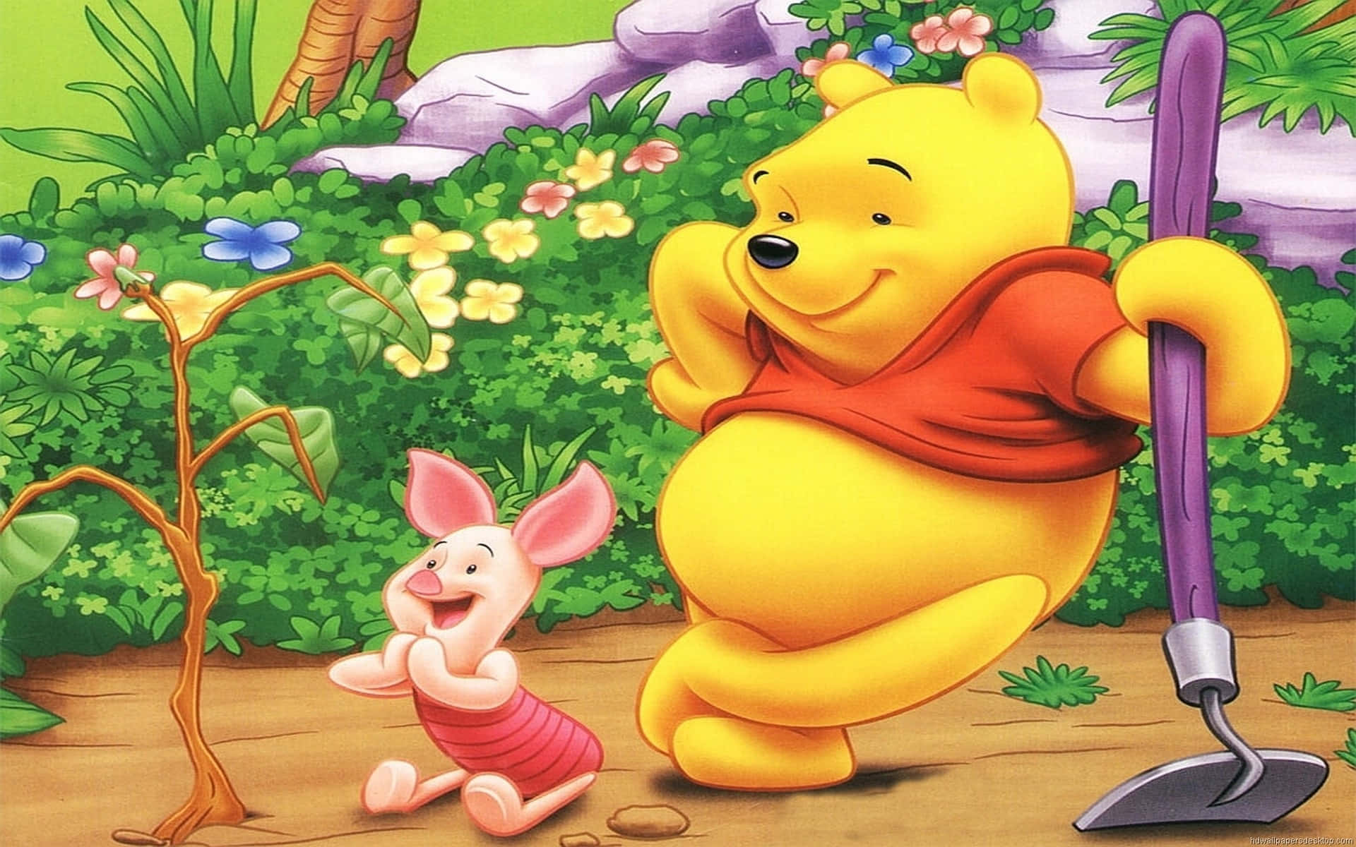 Enjoy A Slice Of Friendship With Winnie The Pooh Background