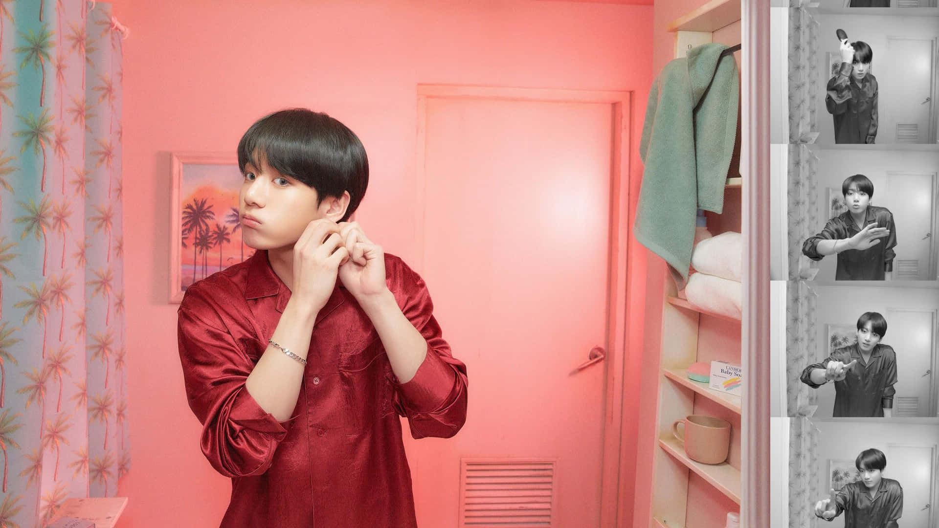 Enjoy A Soothing Aesthetic Desktop Setup Inspired By The Members Of Bts. Background