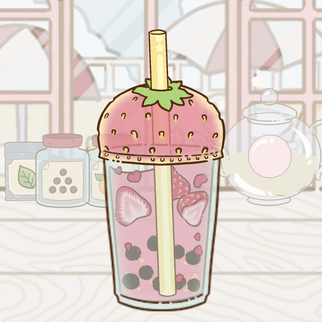 Enjoy A Unique Combination Of Anime And Bubble Tea! Background