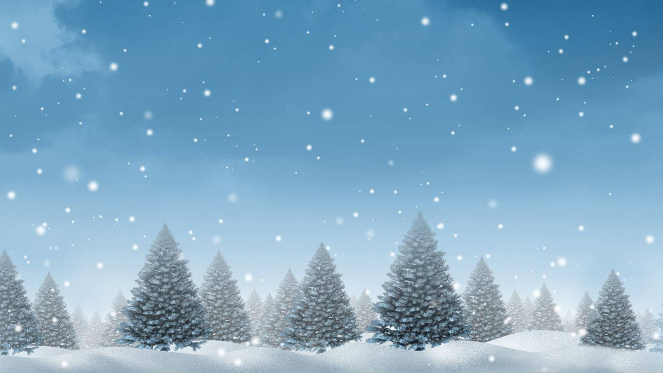 Enjoy A Winter Scene Of A Snowy Countryside Background