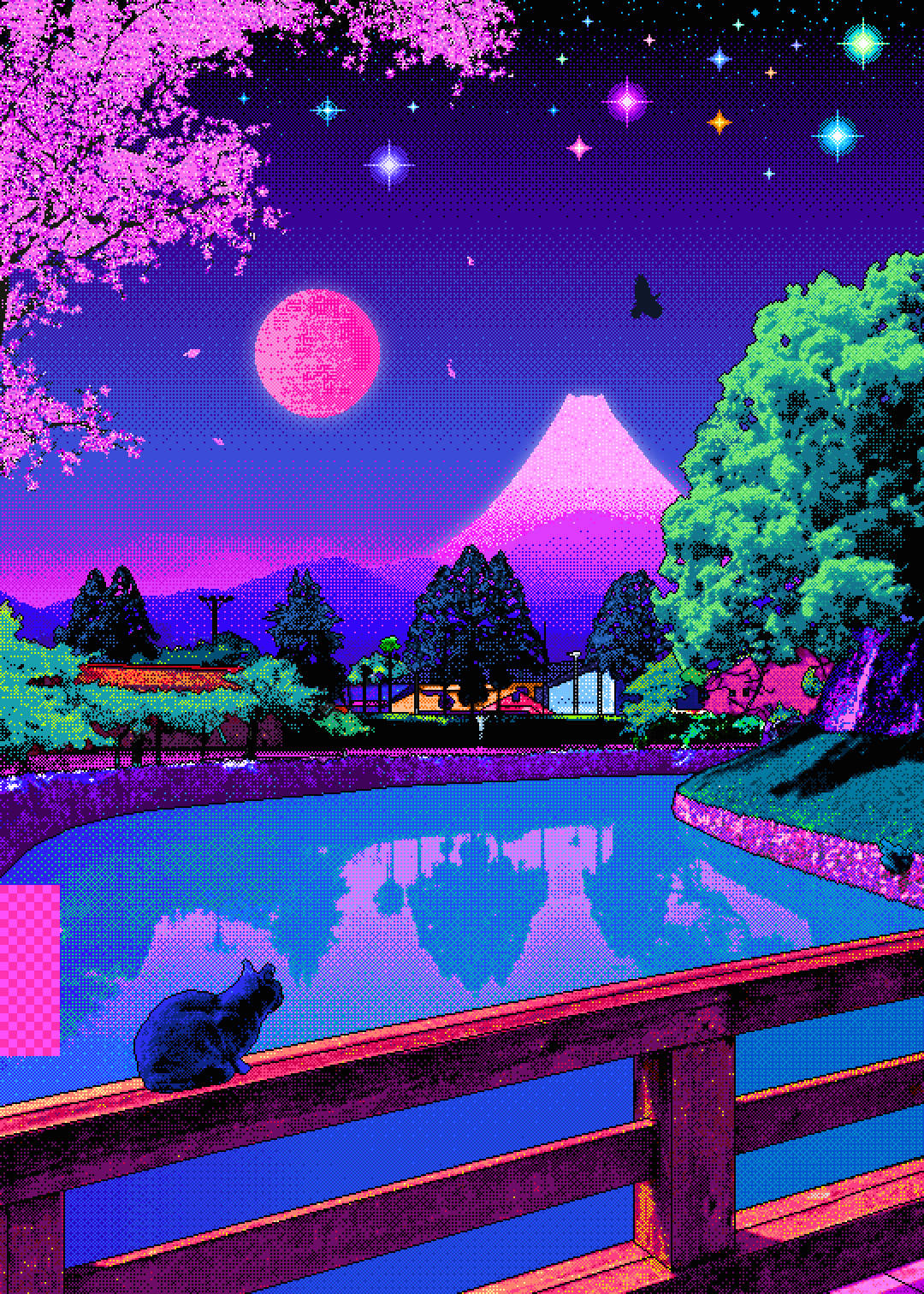 Enjoy An Aesthetic Pixel Art Wallpaper Background