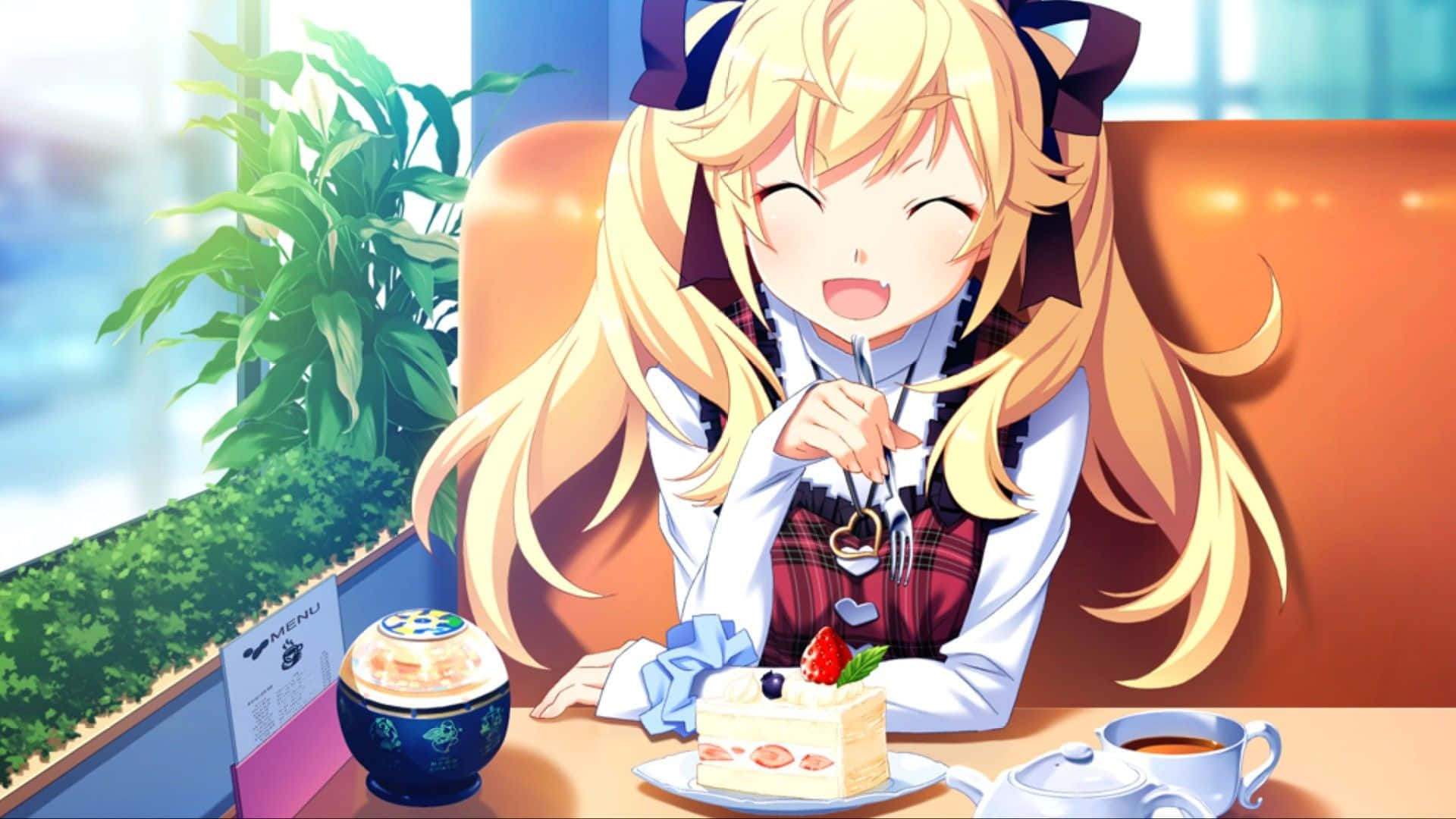 Enjoy An Afternoon Snack And Coffee At Cafe Anime! Background