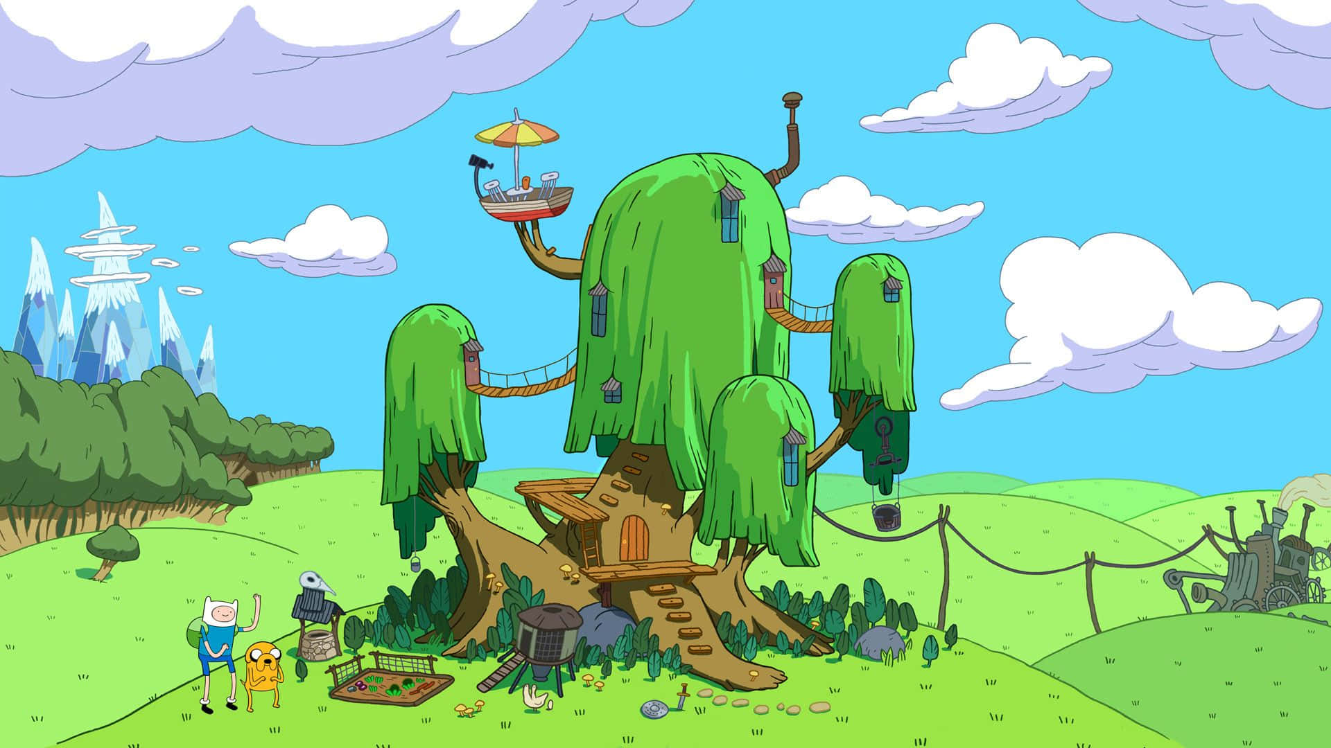 Enjoy An Epic Adventure In Landscapes Like This One From Adventure Time Background