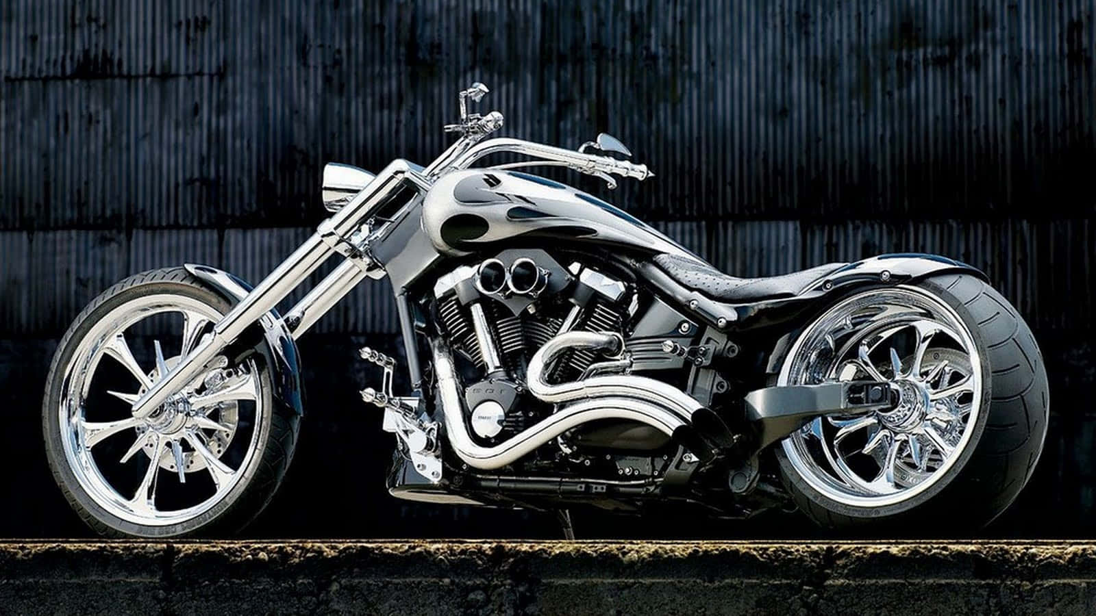Enjoy An Exciting And Thrilling Ride On A Customized Hd Motorcycle Background